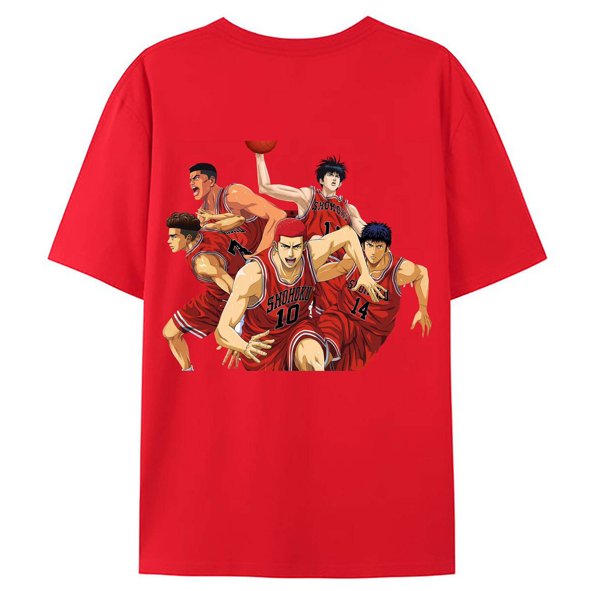 （画像用） SLAM DUNK／スラムダンク 綿100％ メンズ半袖Tシャツ（バックプリント） 通気性
