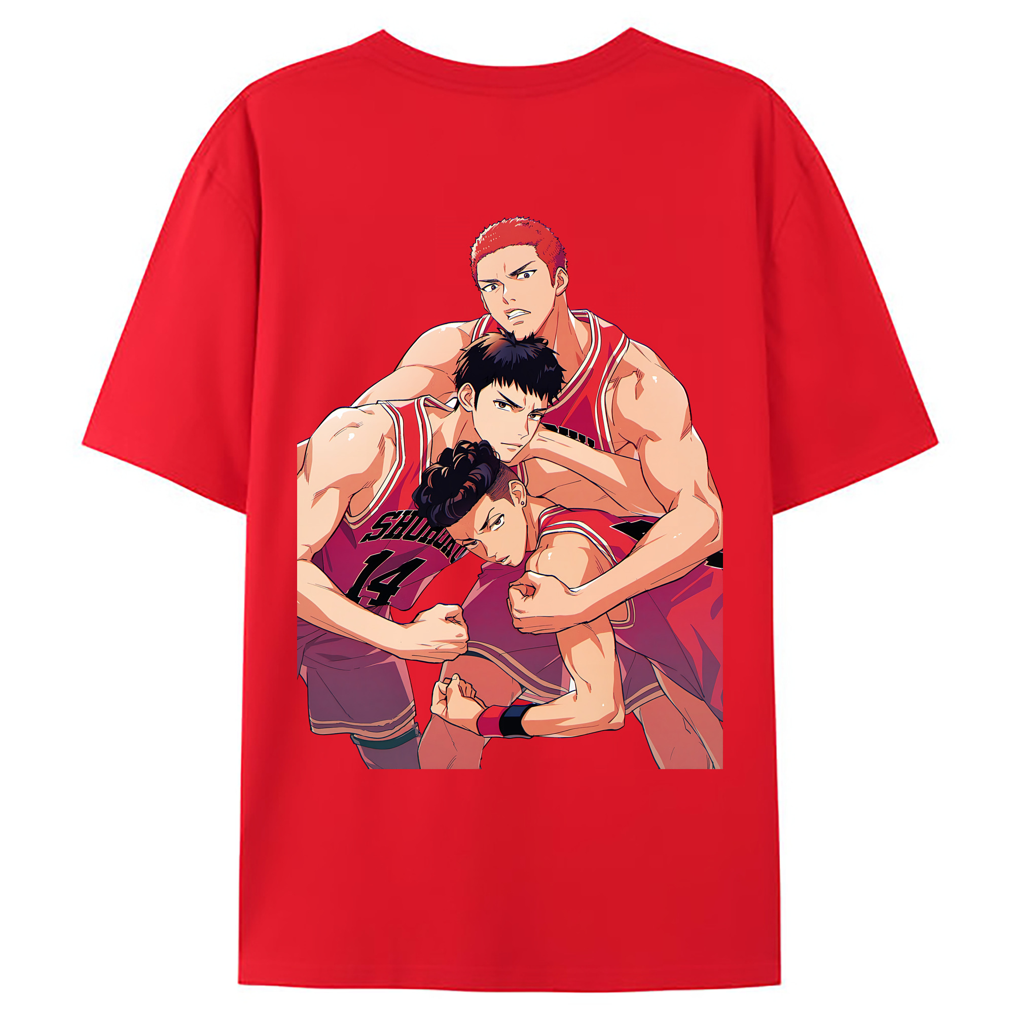 （画像用） SLAM DUNK／スラムダンク 綿100％ メンズ半袖Tシャツ（バックプリント） 通気性