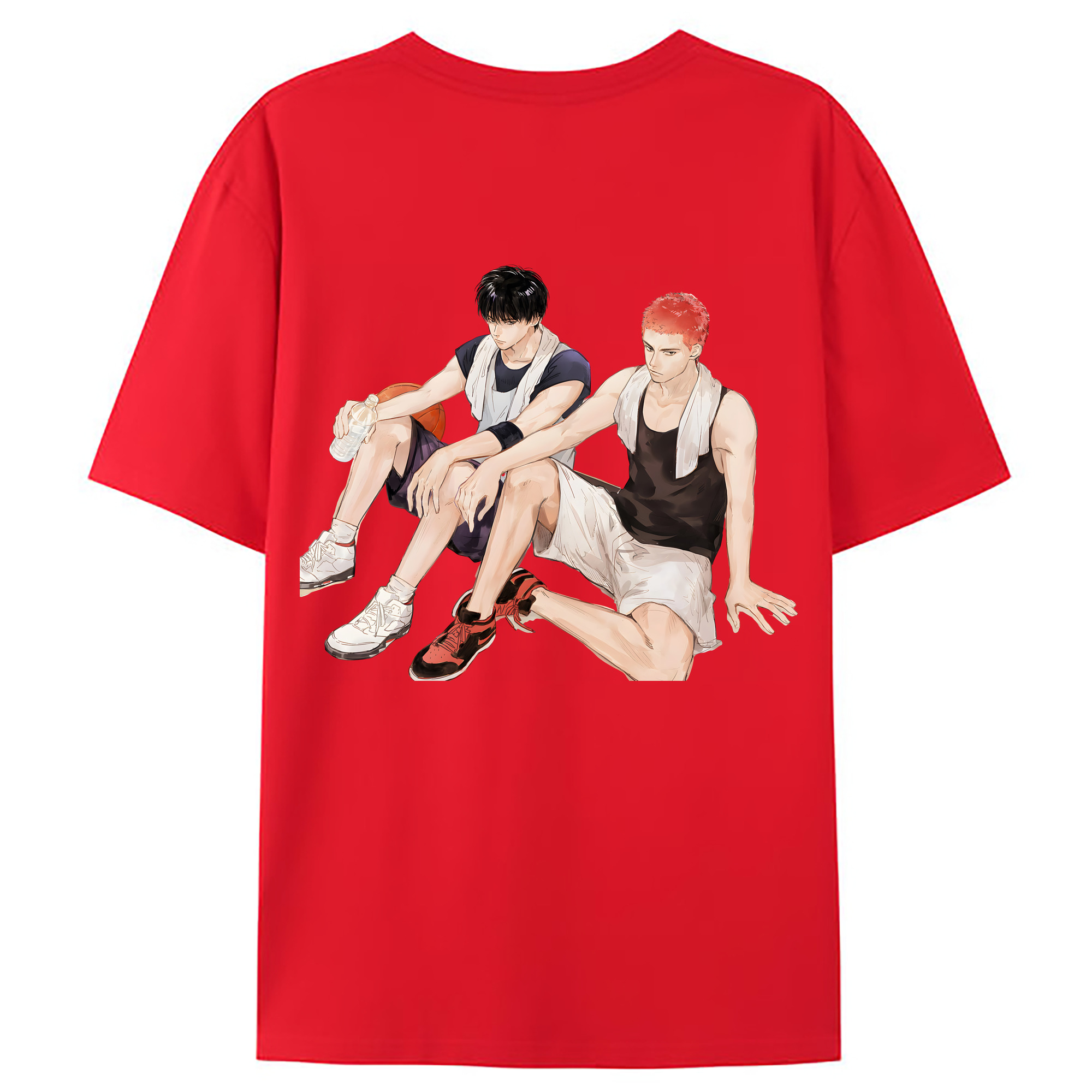 （画像用） SLAM DUNK／スラムダンク 綿100％ メンズ半袖Tシャツ（バックプリント） 通気性