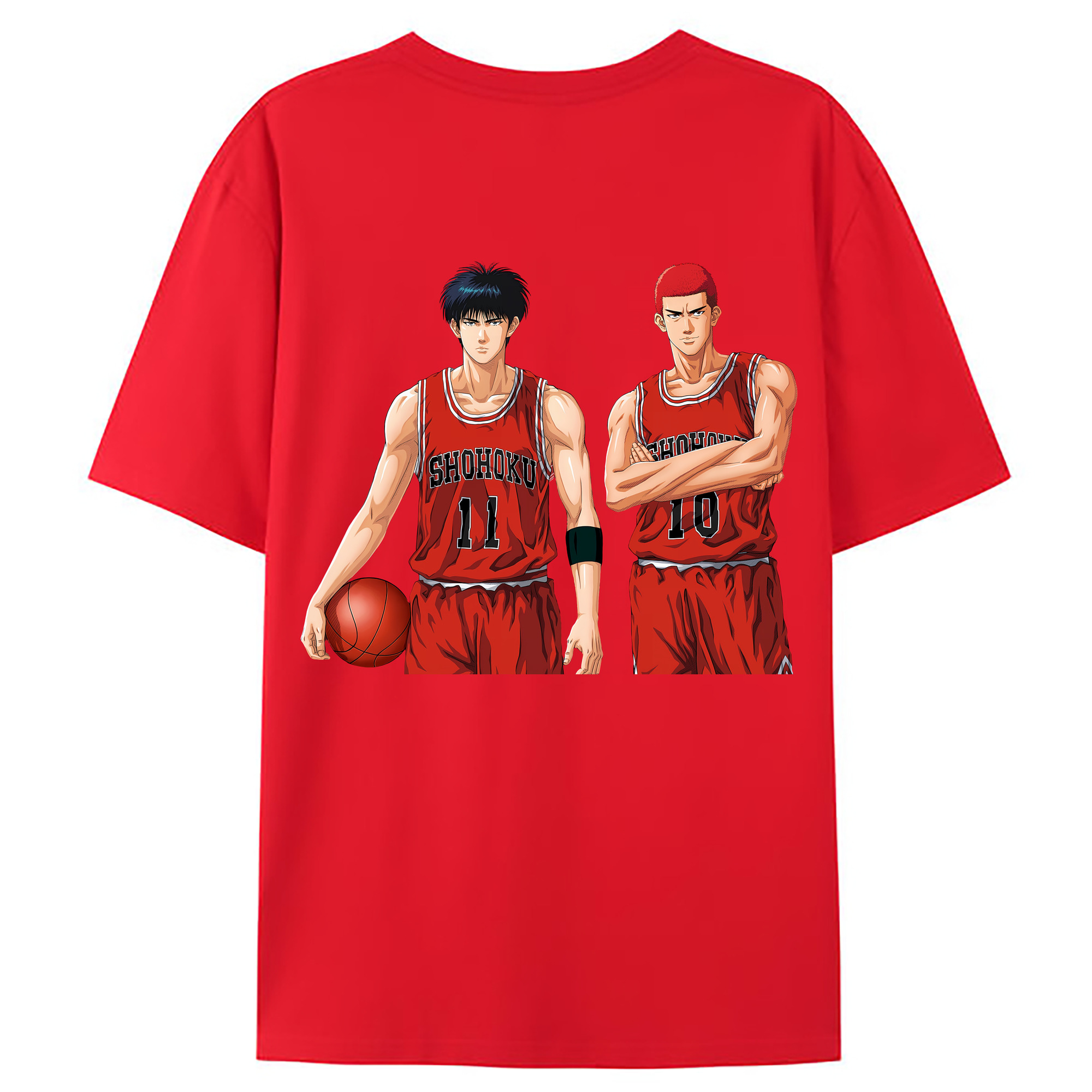 （画像用） SLAM DUNK／スラムダンク 綿100％ メンズ半袖Tシャツ（バックプリント） 通気性