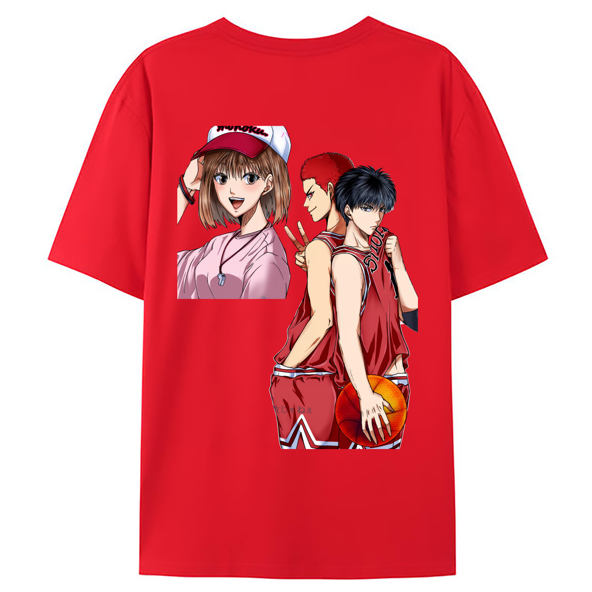 （画像用） SLAM DUNK／スラムダンク 綿100％ メンズ半袖Tシャツ（バックプリント） 通気性