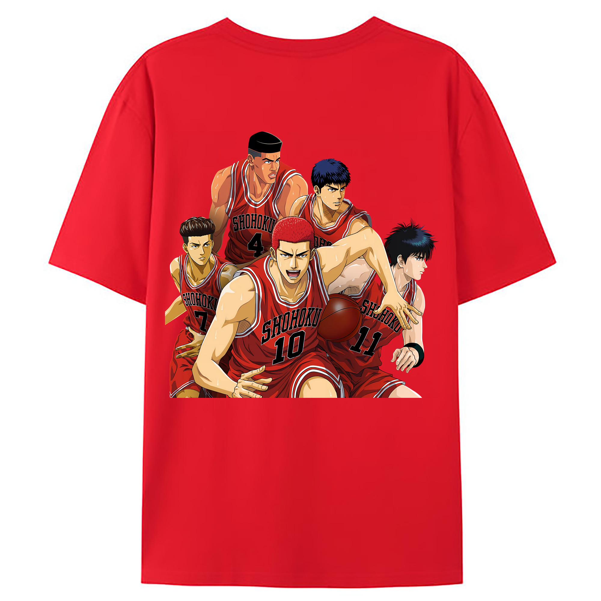 （画像用） SLAM DUNK／スラムダンク 綿100％ メンズ半袖Tシャツ（バックプリント） 通気性
