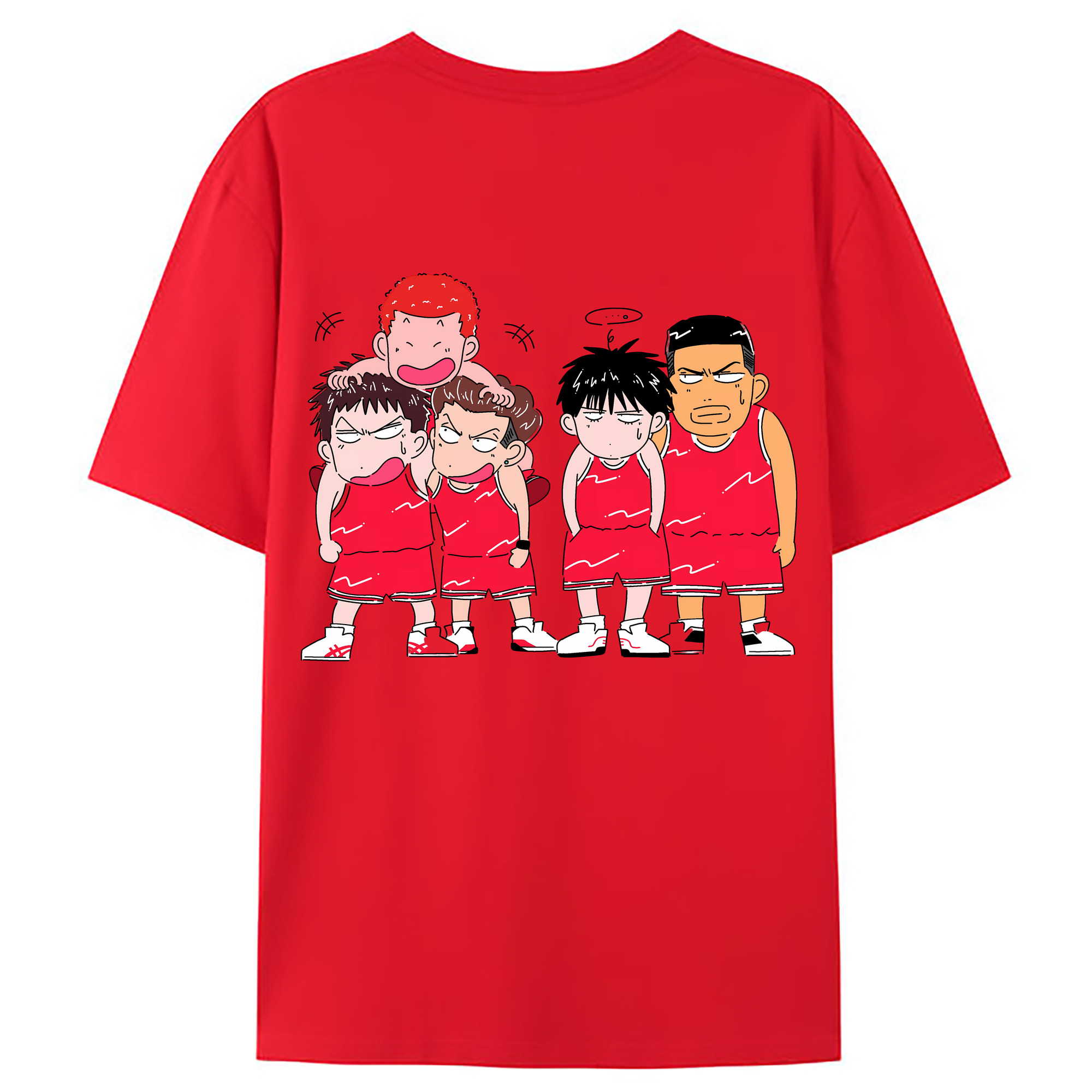 （画像用） SLAM DUNK／スラムダンク 綿100％ メンズ半袖Tシャツ（バックプリント） 通気性