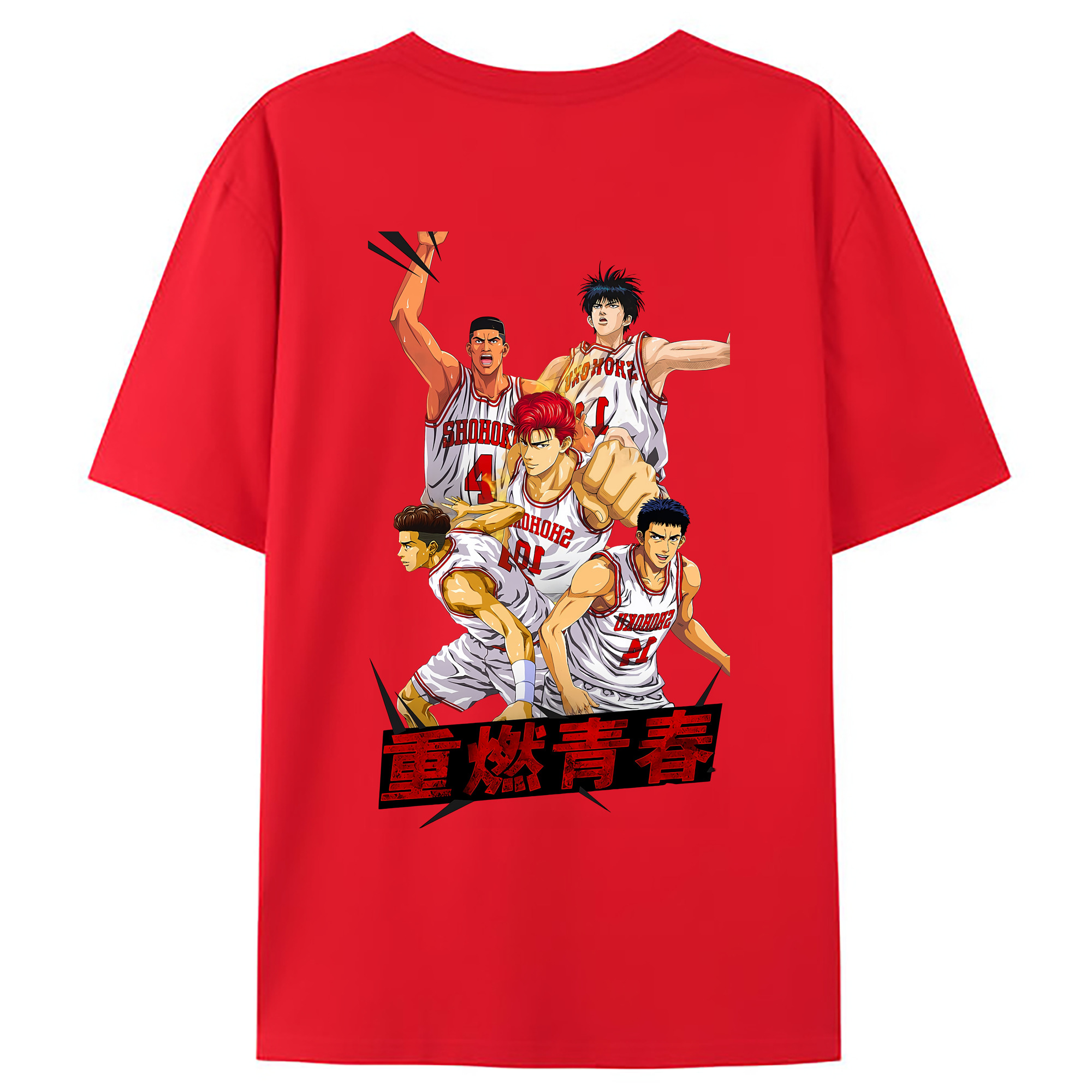 （画像用） SLAM DUNK／スラムダンク 綿100％ メンズ半袖Tシャツ（バックプリント） 通気性