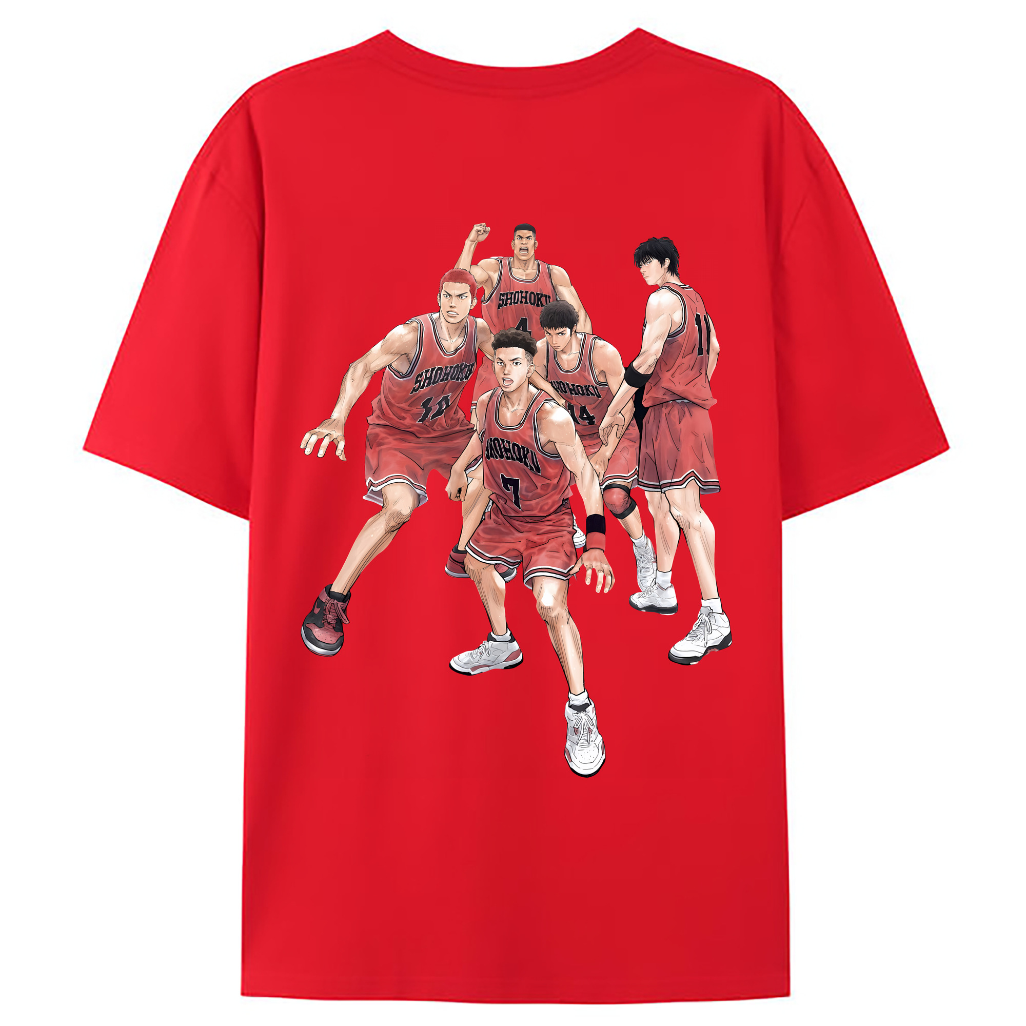 （画像用） SLAM DUNK／スラムダンク 綿100％ メンズ半袖Tシャツ（バックプリント） 通気性