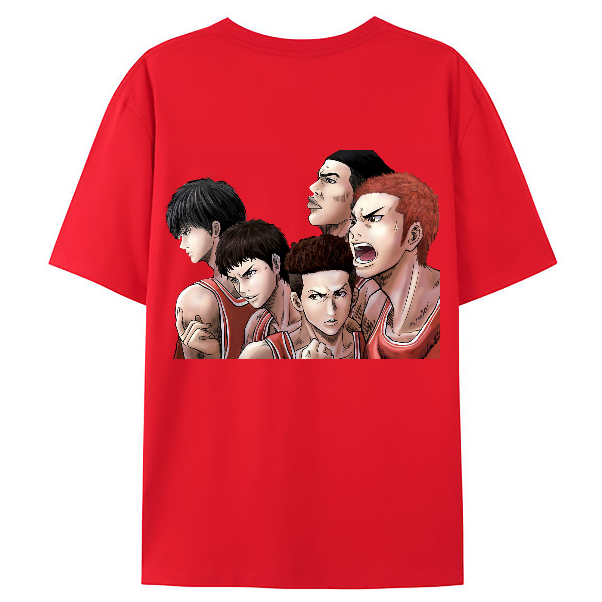 （画像用） SLAM DUNK／スラムダンク 綿100％ メンズ半袖Tシャツ（バックプリント） 通気性