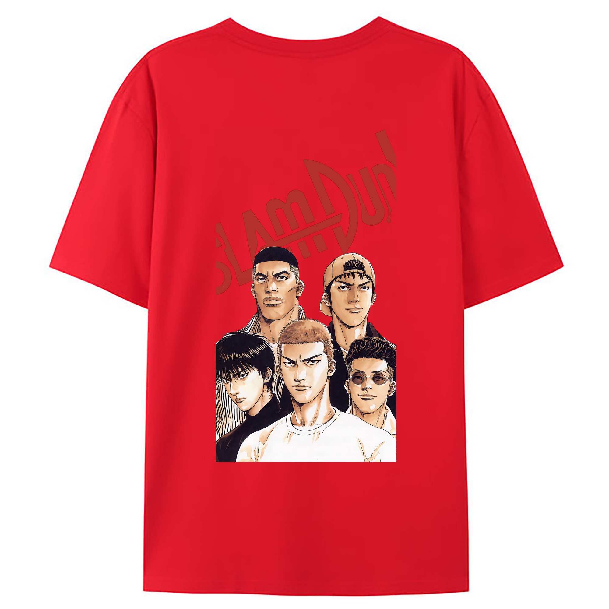 （画像用） SLAM DUNK／スラムダンク 綿100％ メンズ半袖Tシャツ（バックプリント） 通気性