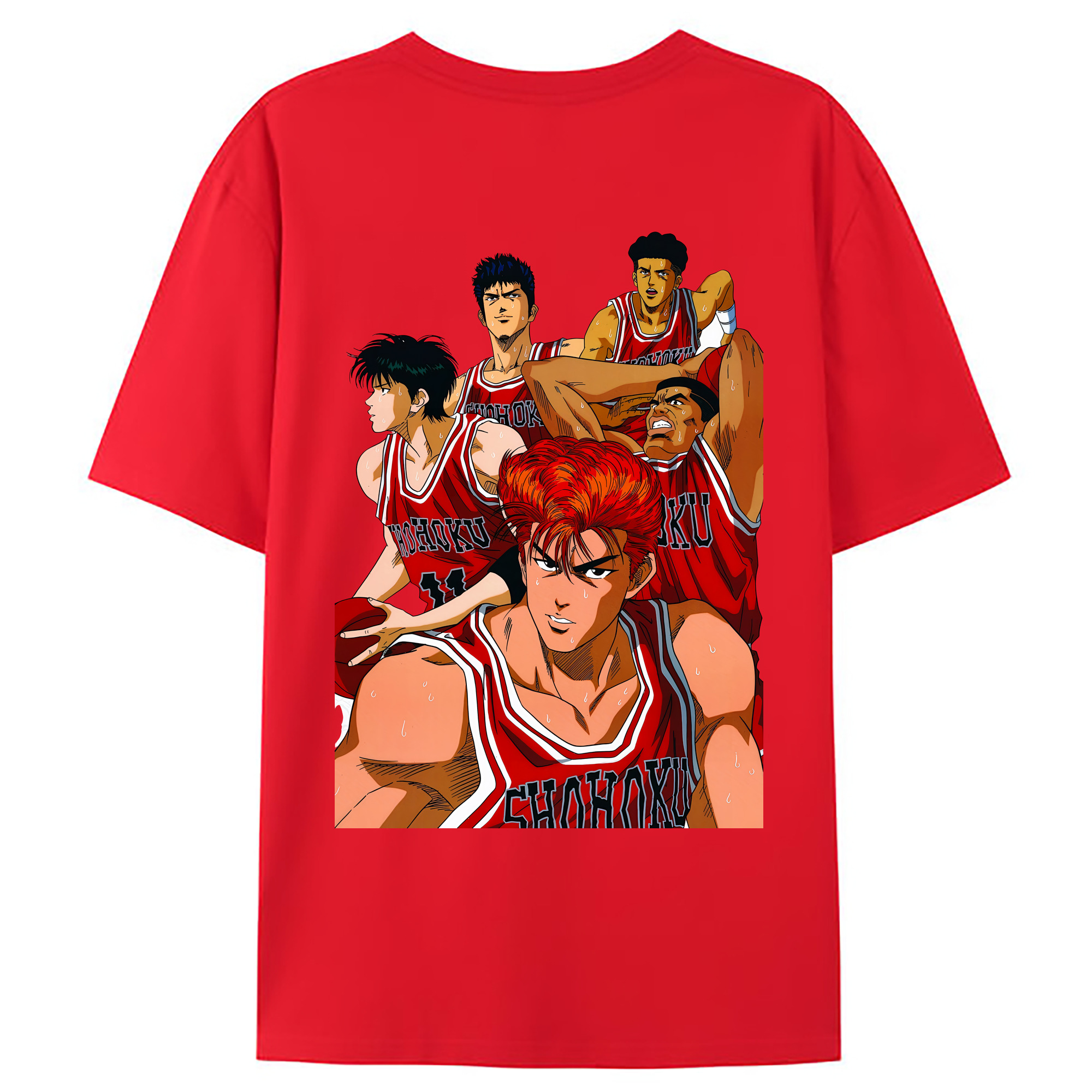 （画像用） SLAM DUNK／スラムダンク 綿100％ メンズ半袖Tシャツ（バックプリント） 通気性