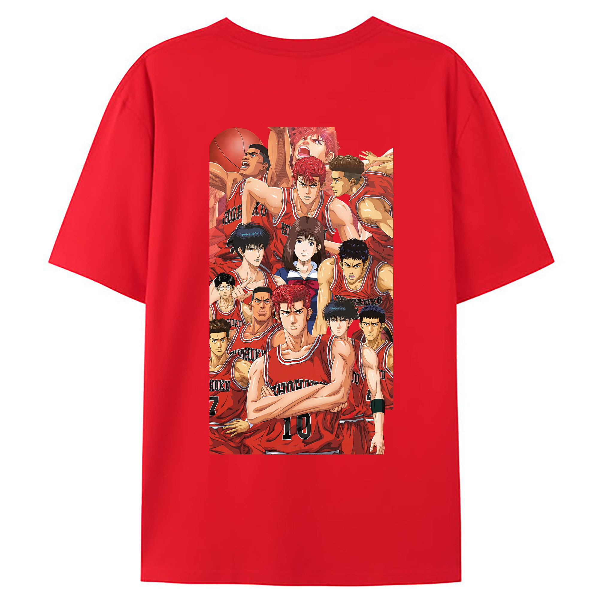 （画像用） SLAM DUNK／スラムダンク 綿100％ メンズ半袖Tシャツ（バックプリント） 通気性