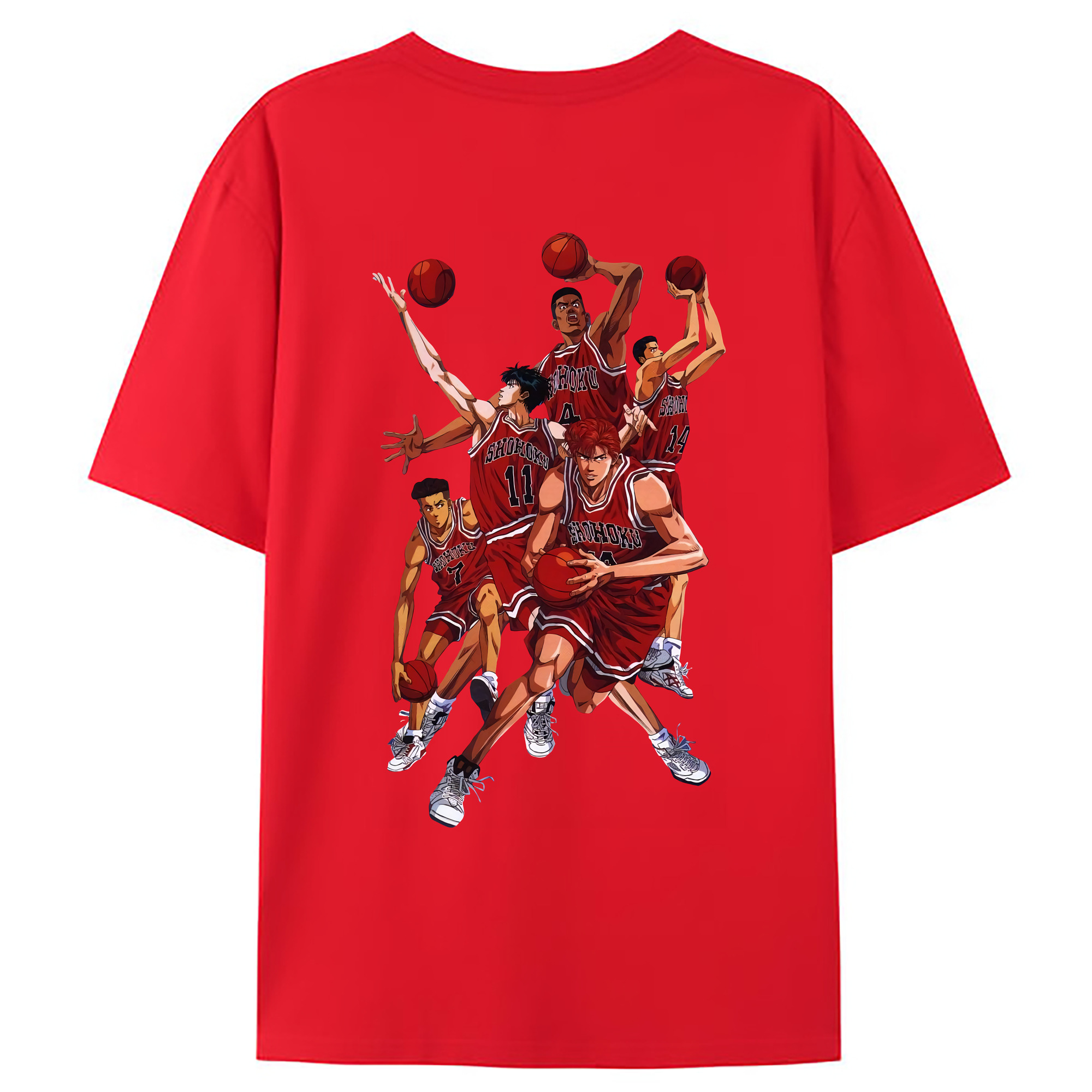 （画像用） SLAM DUNK／スラムダンク 綿100％ メンズ半袖Tシャツ（バックプリント） 通気性