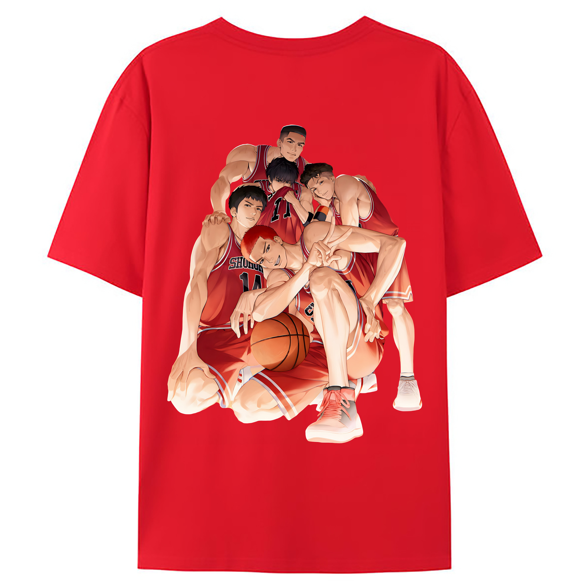 （画像用） SLAM DUNK／スラムダンク 綿100％ メンズ半袖Tシャツ（バックプリント） 通気性