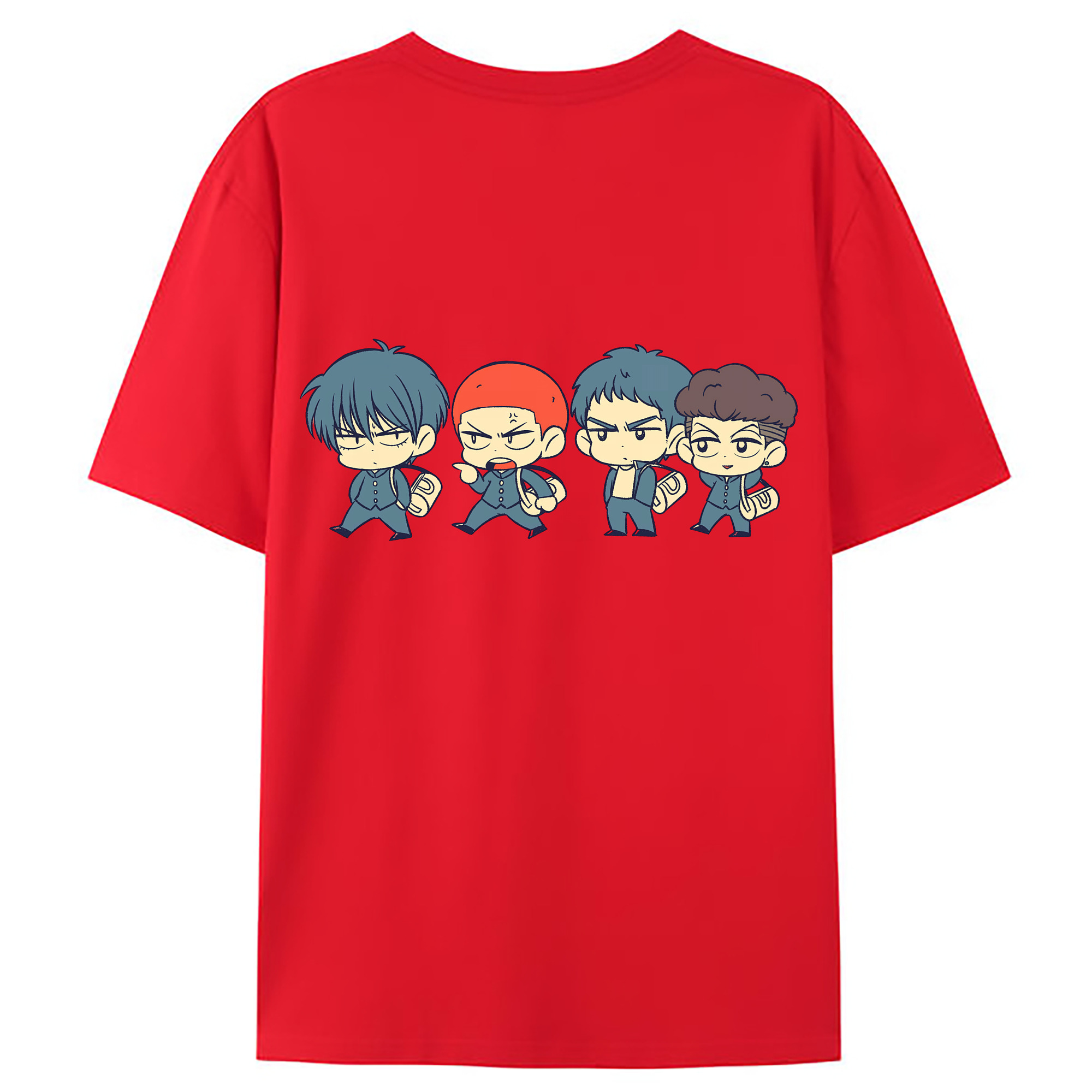 （画像用） SLAM DUNK／スラムダンク 綿100％ メンズ半袖Tシャツ（バックプリント） 通気性