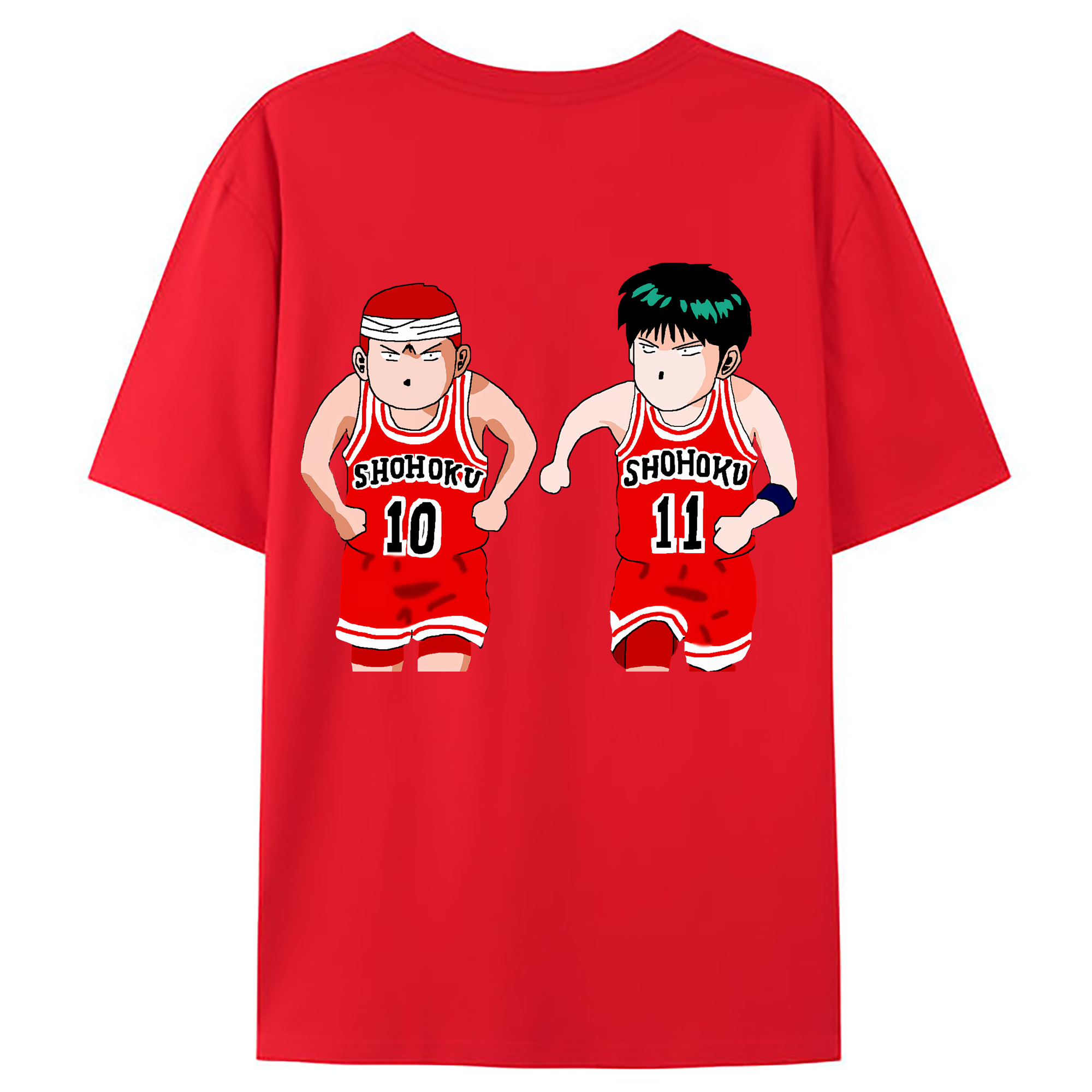 （画像用） SLAM DUNK／スラムダンク 綿100％ メンズ半袖Tシャツ（バックプリント） 通気性