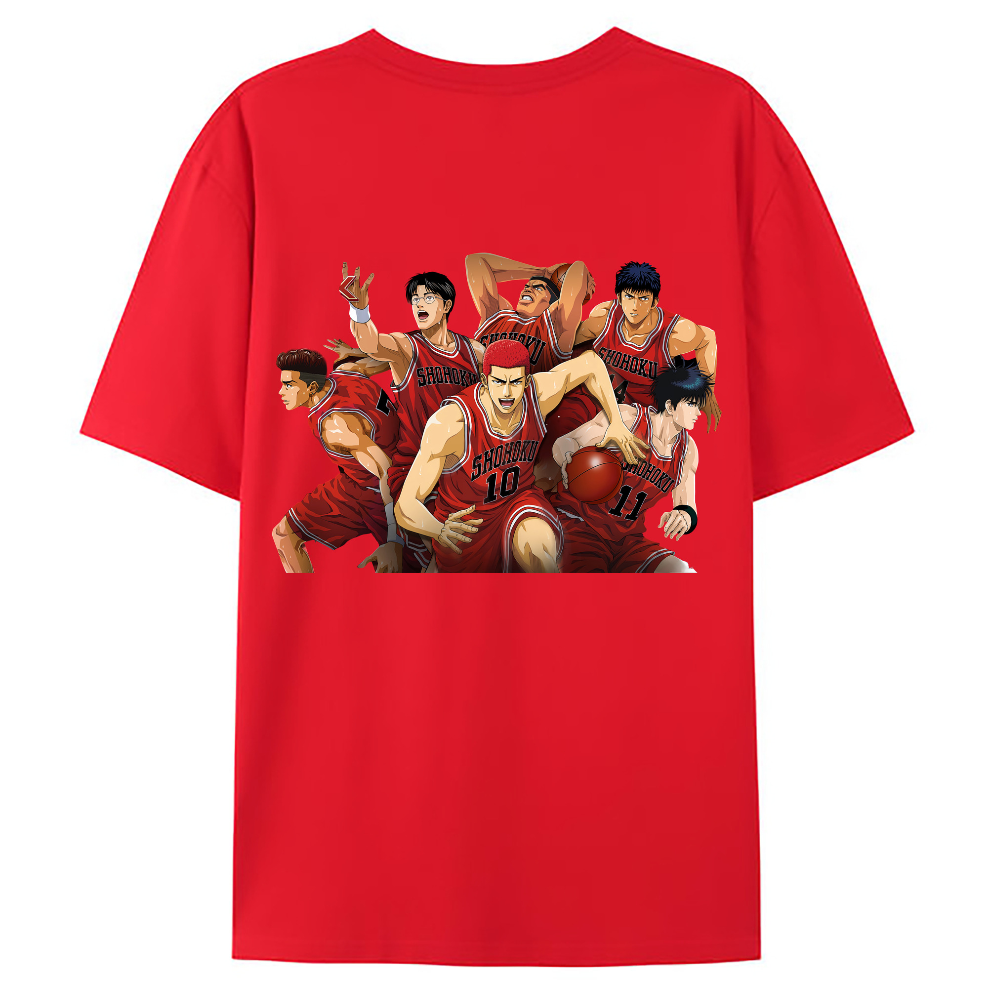 （画像用） SLAM DUNK／スラムダンク 綿100％ メンズ半袖Tシャツ（バックプリント） 通気性