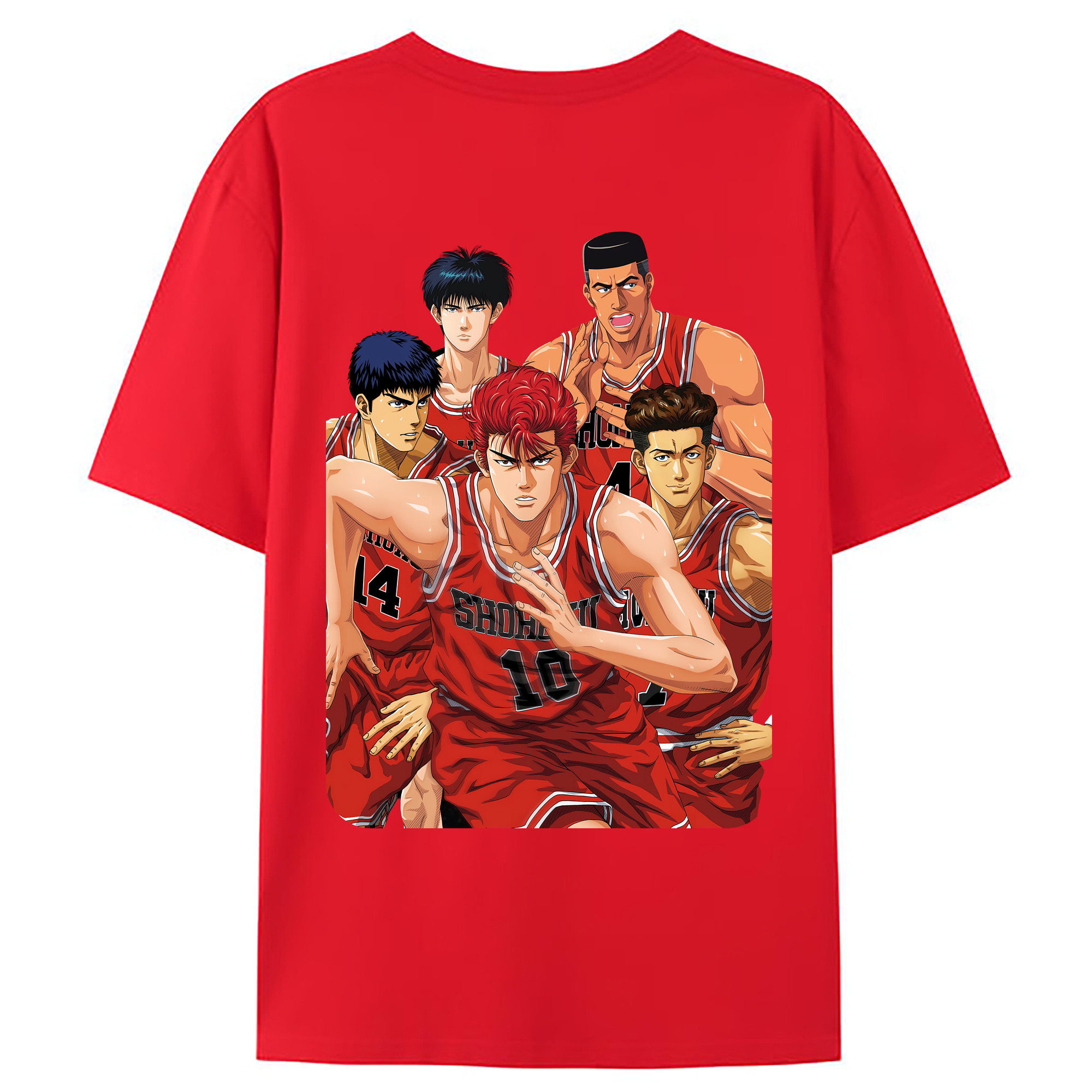 （画像用） SLAM DUNK／スラムダンク 綿100％ メンズ半袖Tシャツ（バックプリント） 通気性