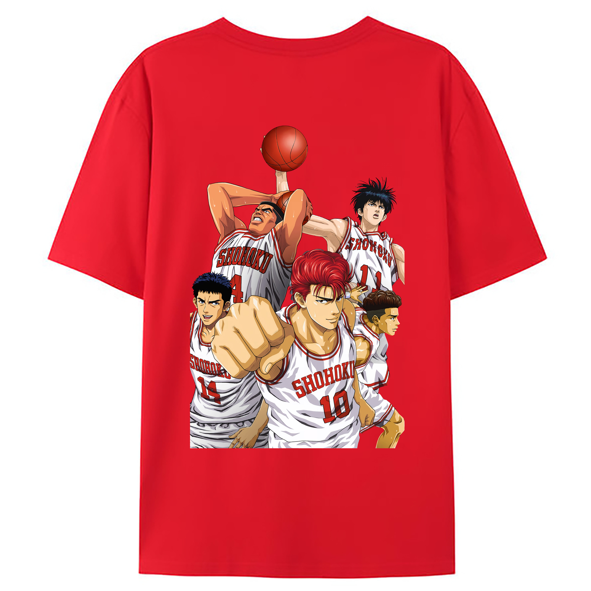 （画像用） SLAM DUNK／スラムダンク 綿100％ メンズ半袖Tシャツ（バックプリント） 通気性