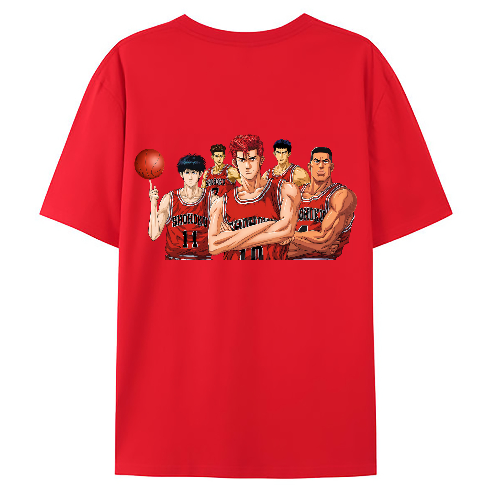 （画像用） SLAM DUNK／スラムダンク 綿100％ メンズ半袖Tシャツ（バックプリント） 通気性