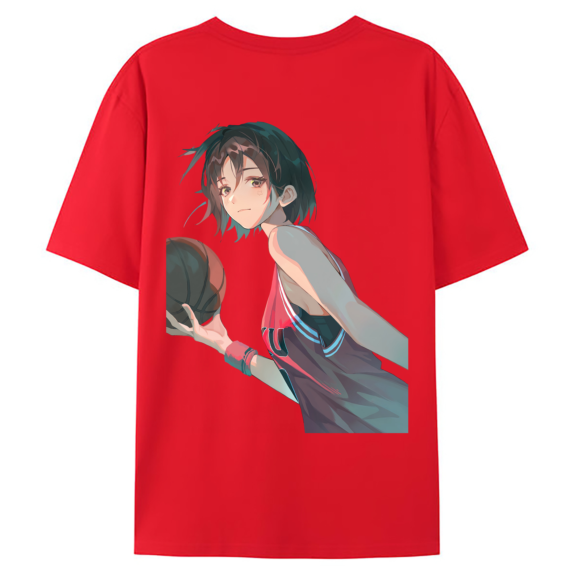 （画像用） SLAM DUNK／スラムダンク 綿100％ メンズ半袖Tシャツ（バックプリント） 通気性