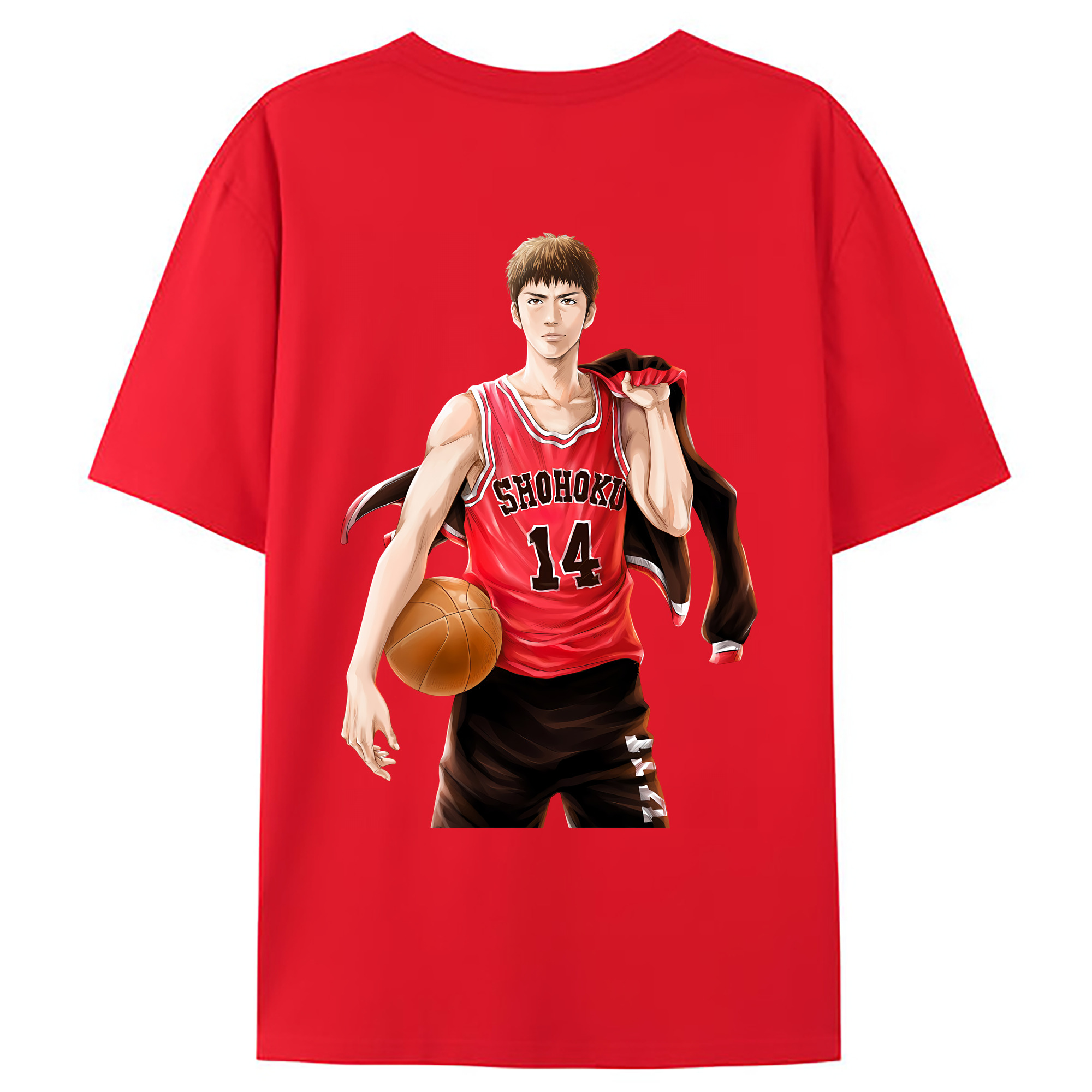 （画像用） SLAM DUNK／スラムダンク 綿100％ メンズ半袖Tシャツ（バックプリント） 通気性