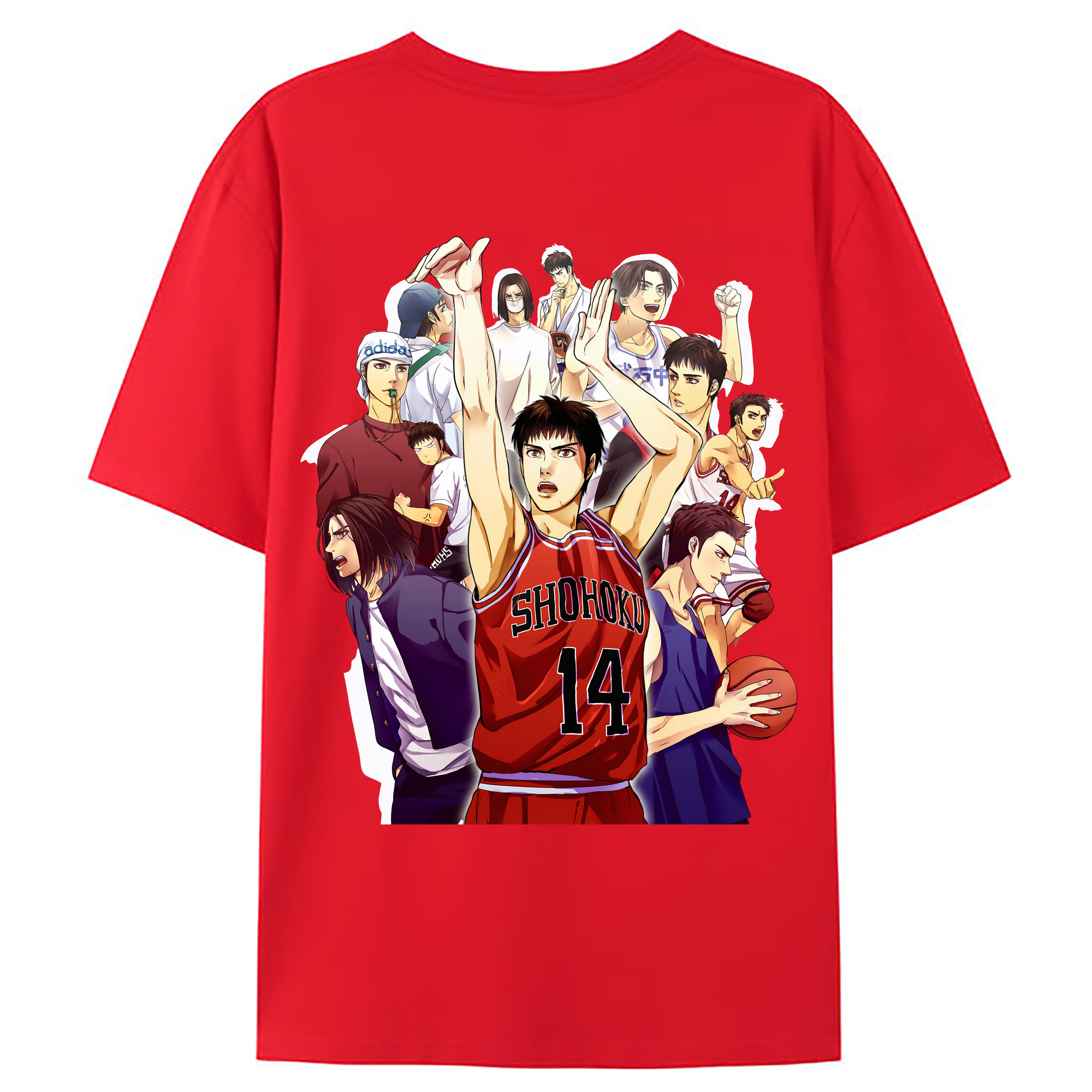 （画像用） SLAM DUNK／スラムダンク 綿100％ メンズ半袖Tシャツ（バックプリント） 通気性