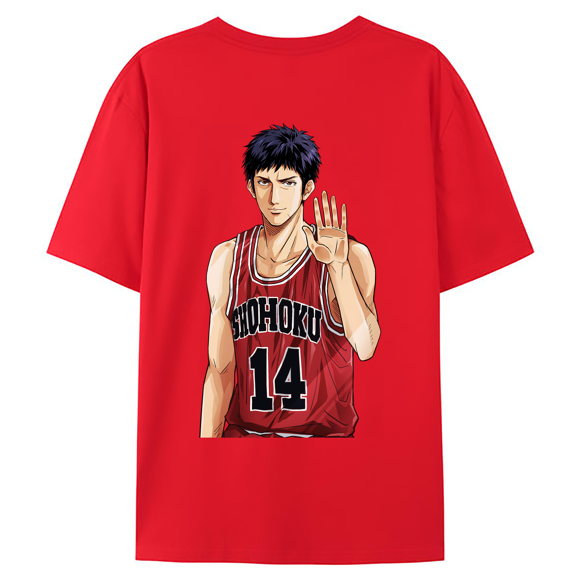 （画像用） SLAM DUNK／スラムダンク 綿100％ メンズ半袖Tシャツ（バックプリント） 通気性