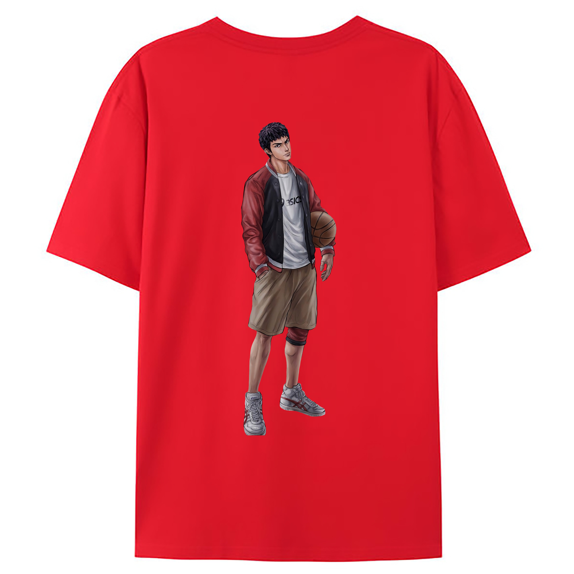（画像用） SLAM DUNK／スラムダンク 綿100％ メンズ半袖Tシャツ（バックプリント） 通気性