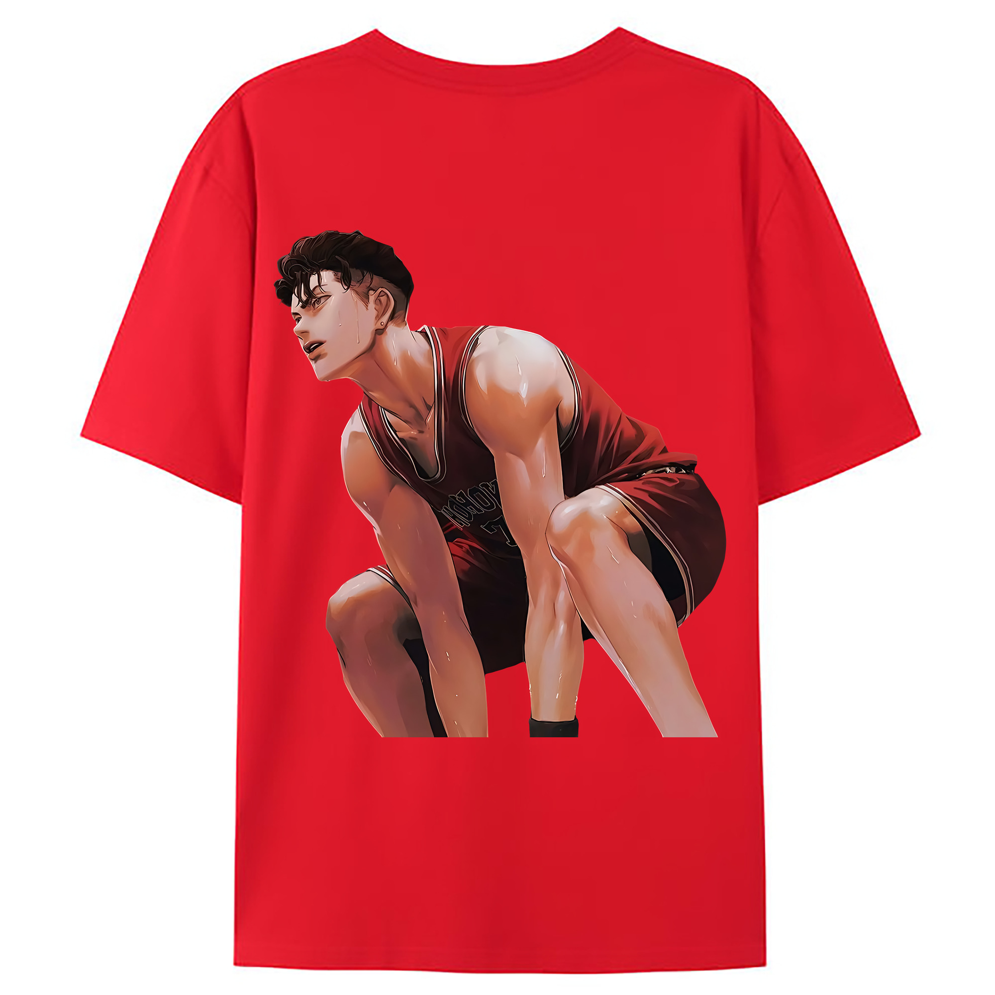 （画像用） SLAM DUNK／スラムダンク 綿100％ メンズ半袖Tシャツ（バックプリント） 通気性