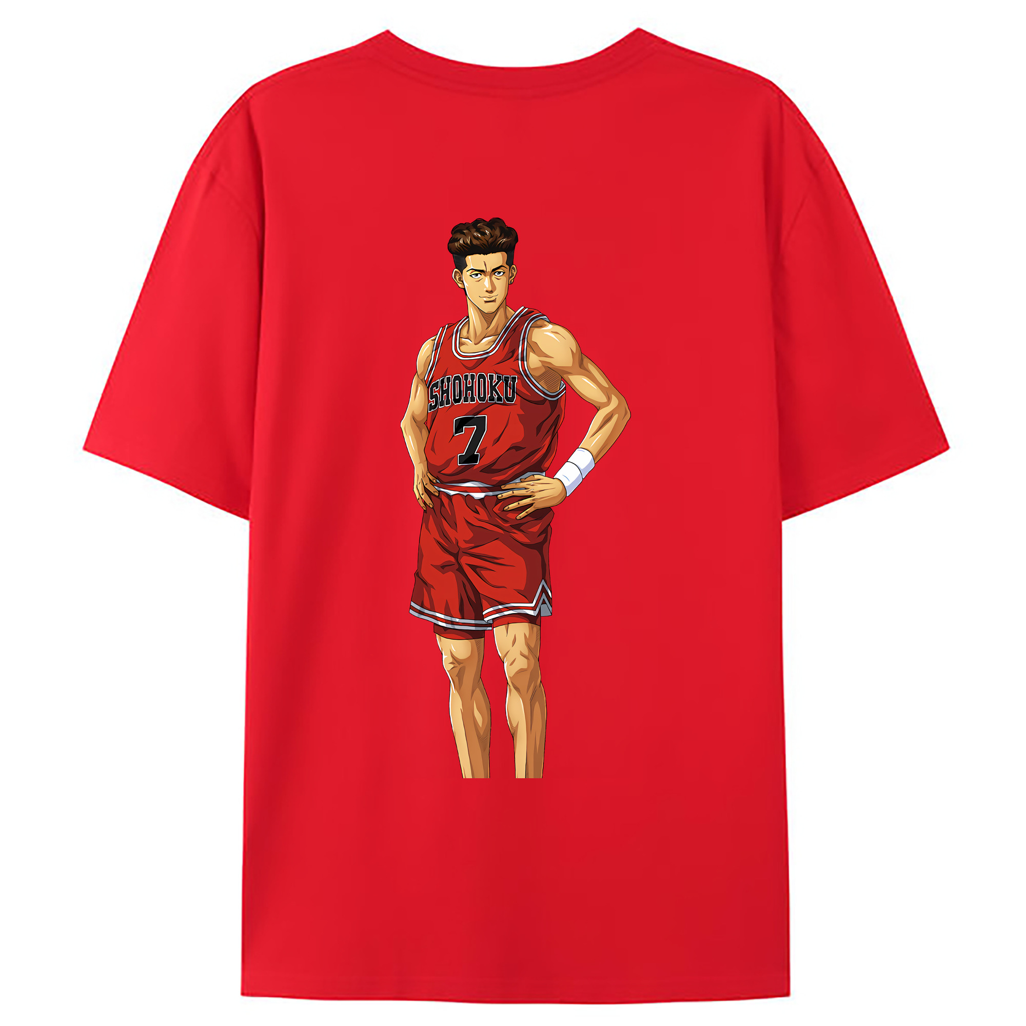 （画像用） SLAM DUNK／スラムダンク 綿100％ メンズ半袖Tシャツ（バックプリント） 通気性