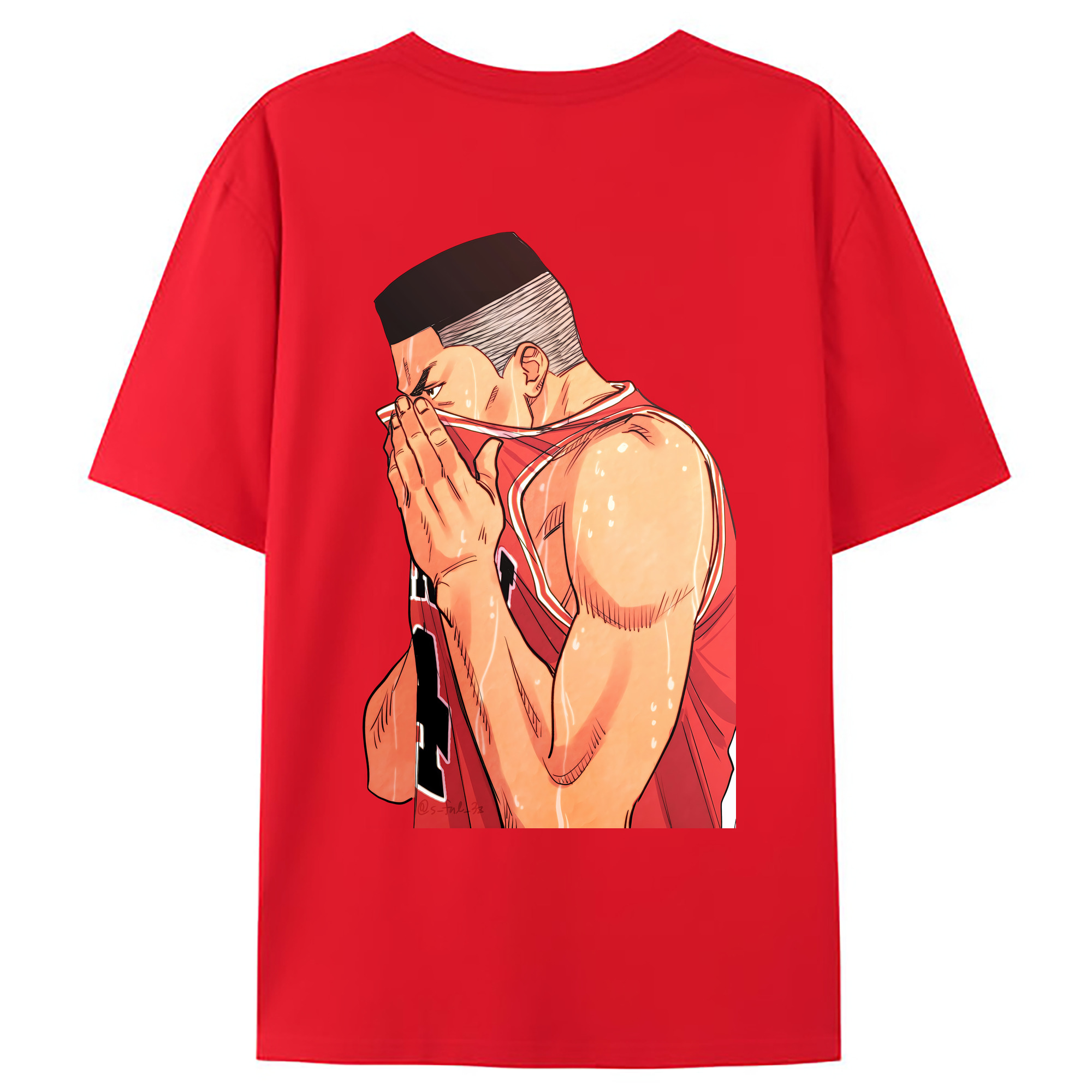 （画像用） SLAM DUNK／スラムダンク 綿100％ メンズ半袖Tシャツ（バックプリント） 通気性