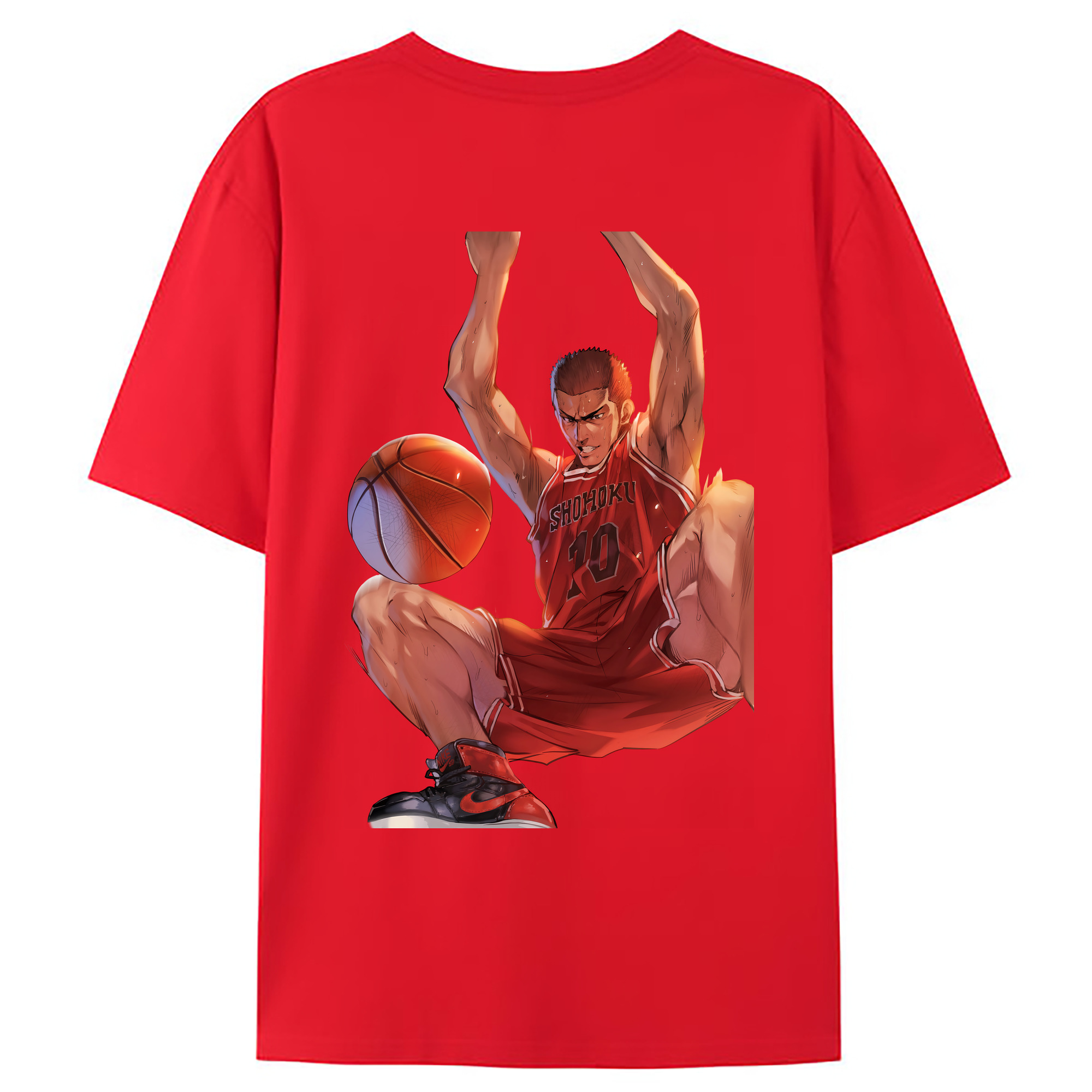（画像用） SLAM DUNK／スラムダンク 綿100％ メンズ半袖Tシャツ（バックプリント） 通気性