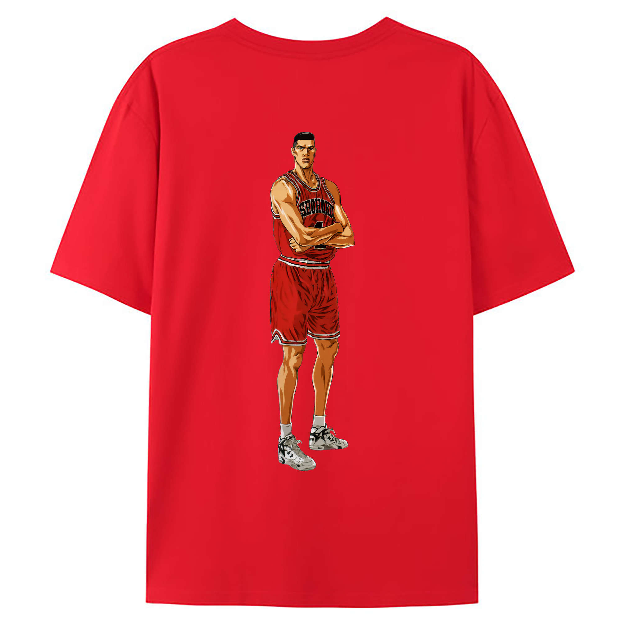 （画像用） SLAM DUNK／スラムダンク 綿100％ メンズ半袖Tシャツ（バックプリント） 通気性