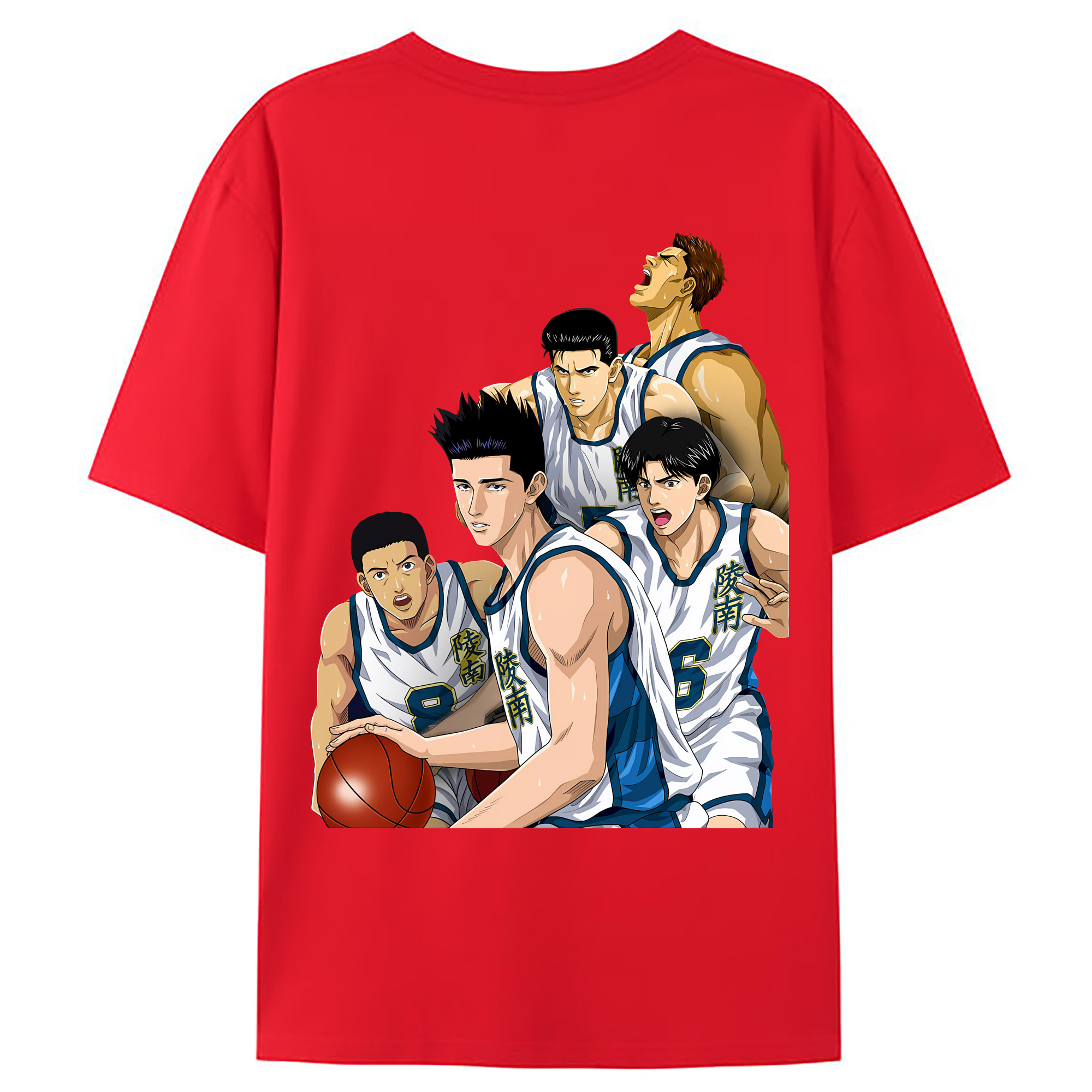 （画像用） SLAM DUNK／スラムダンク 綿100％ メンズ半袖Tシャツ（バックプリント） 通気性