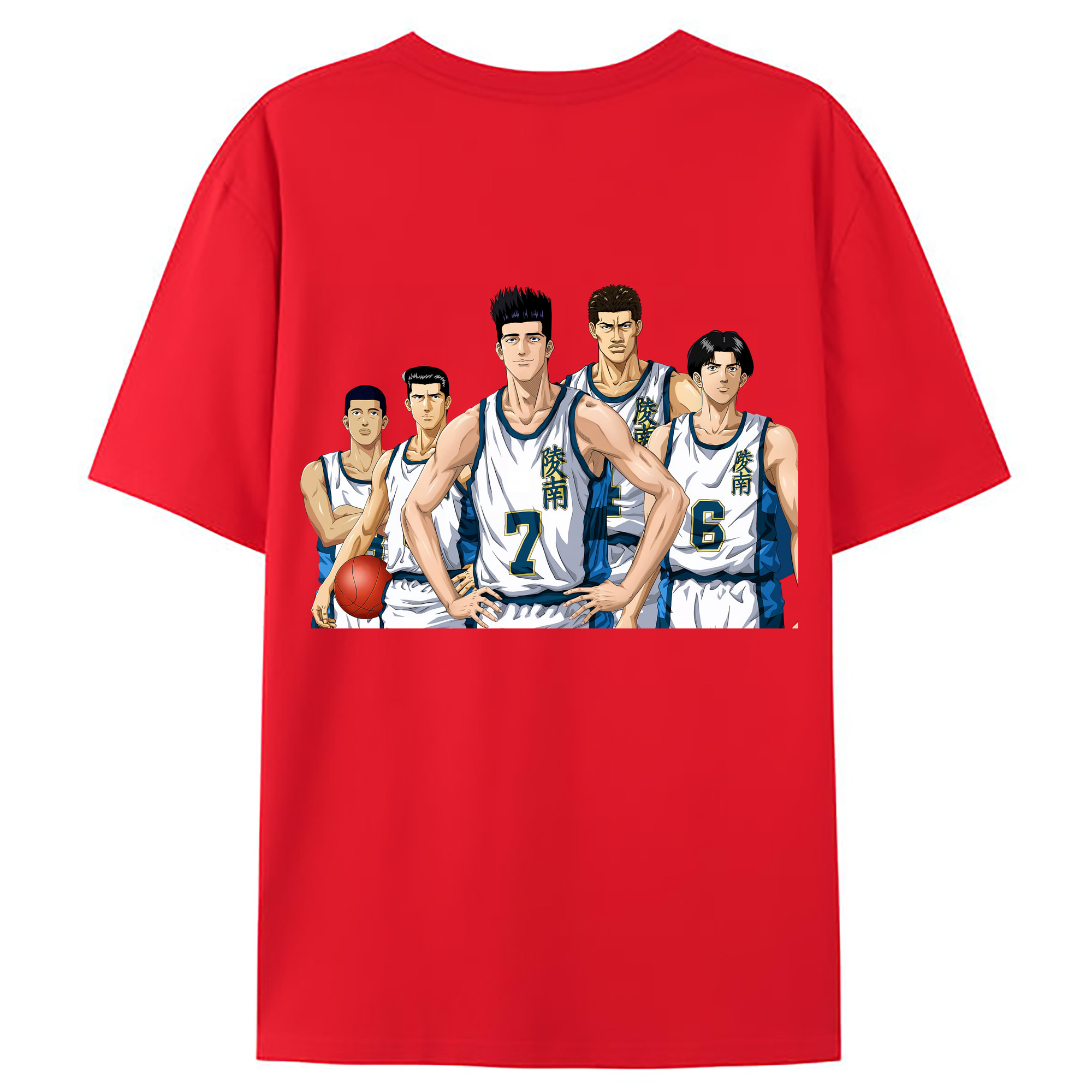 （画像用） SLAM DUNK／スラムダンク 綿100％ メンズ半袖Tシャツ（バックプリント） 通気性