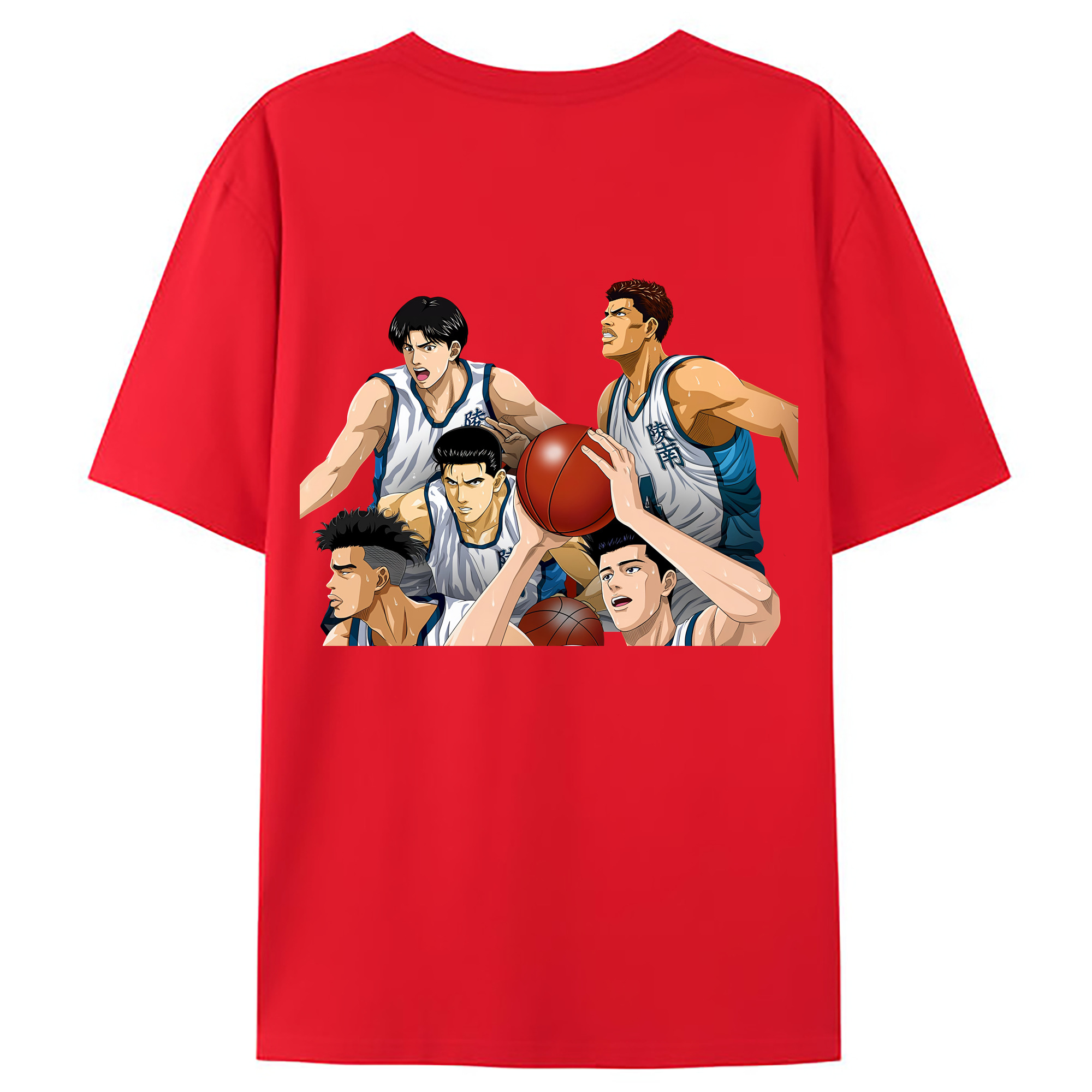 （画像用） SLAM DUNK／スラムダンク 綿100％ メンズ半袖Tシャツ（バックプリント） 通気性