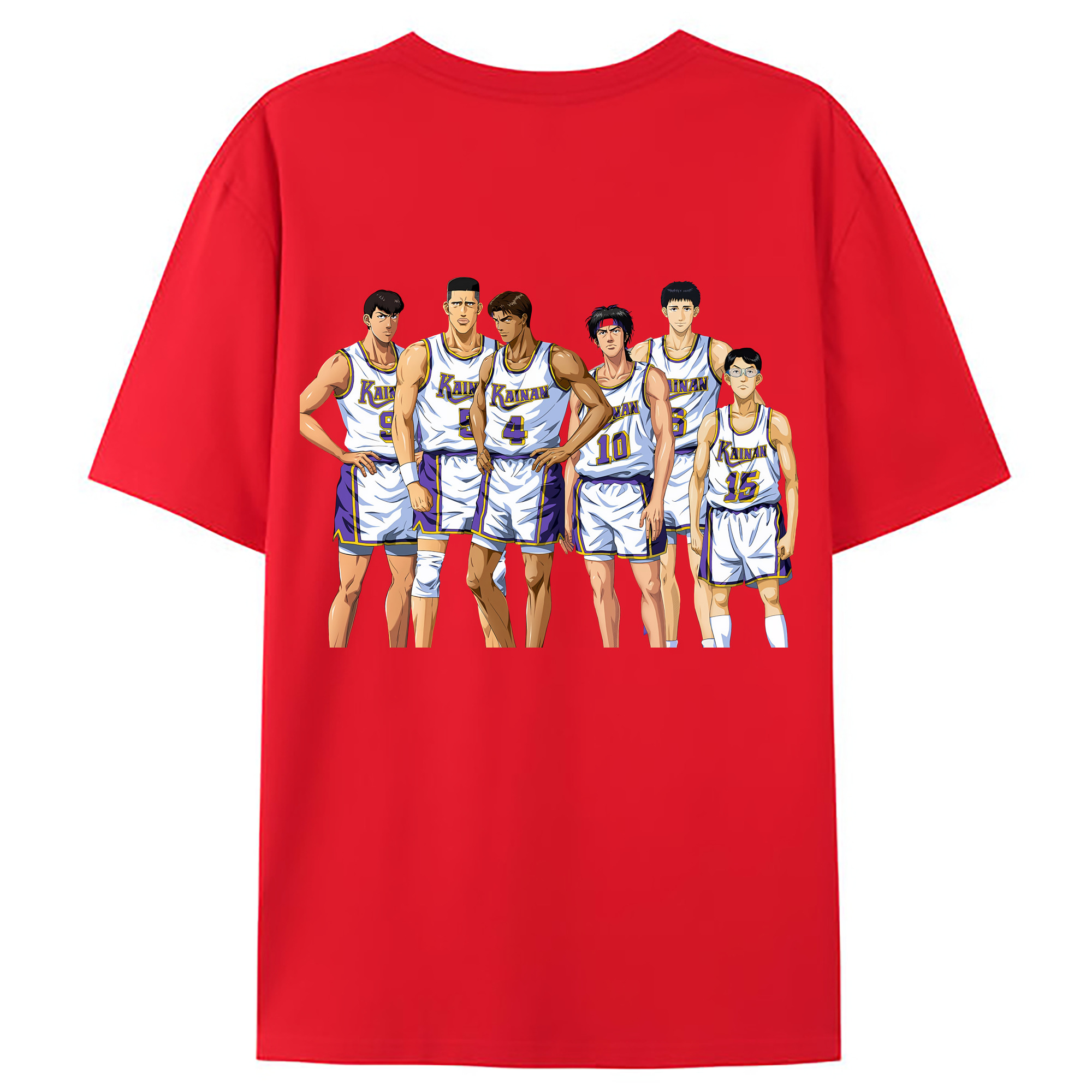（画像用） SLAM DUNK／スラムダンク 綿100％ メンズ半袖Tシャツ（バックプリント） 通気性
