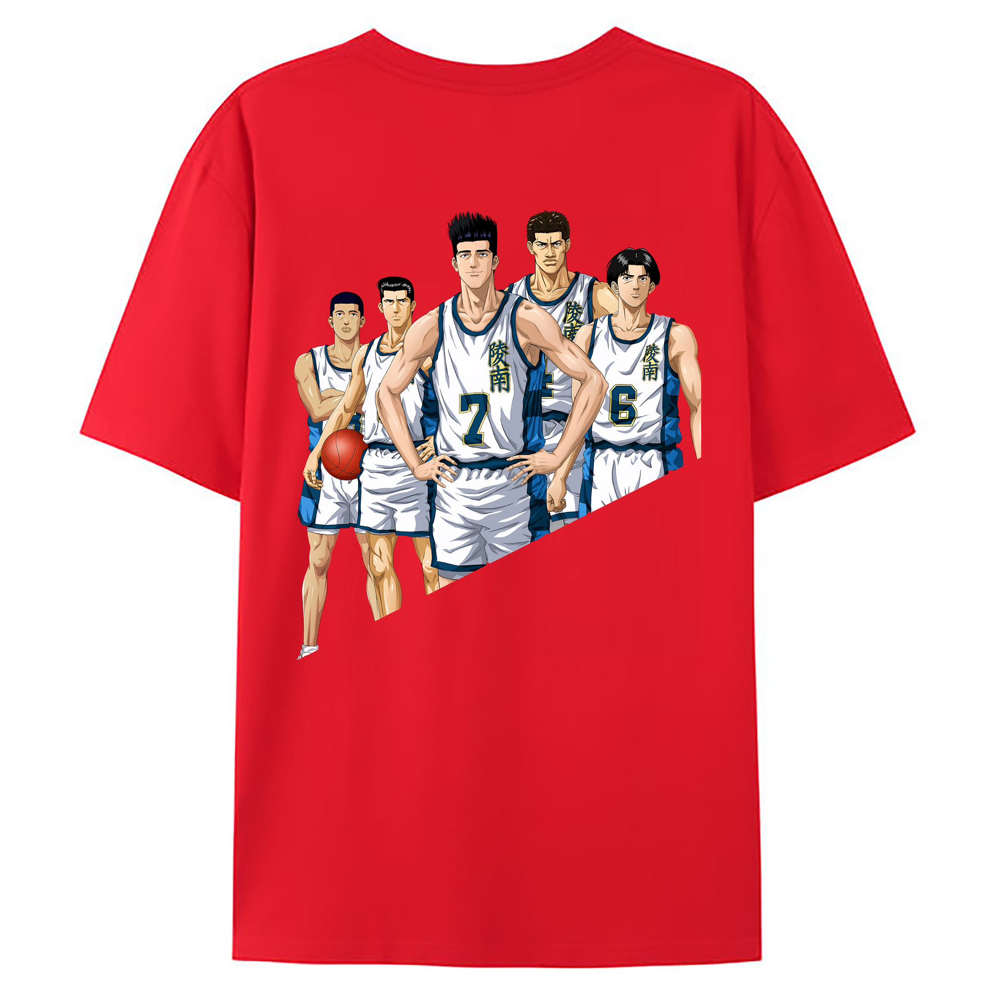 （画像用） SLAM DUNK／スラムダンク 綿100％ メンズ半袖Tシャツ（バックプリント） 通気性