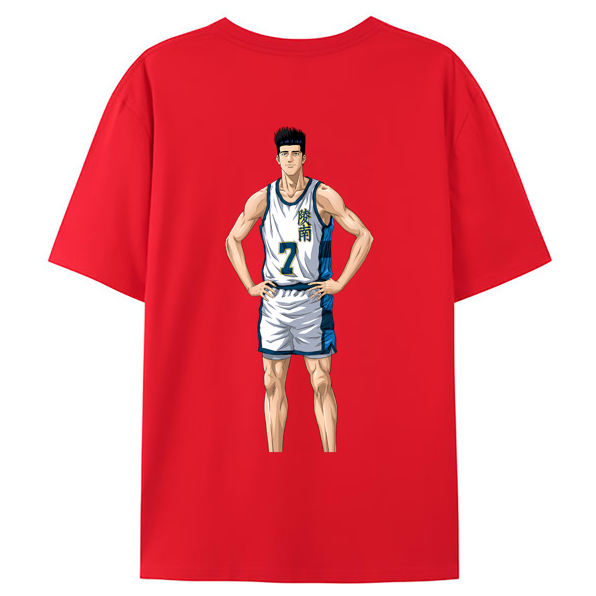 （画像用） SLAM DUNK／スラムダンク 綿100％ メンズ半袖Tシャツ（バックプリント） 通気性