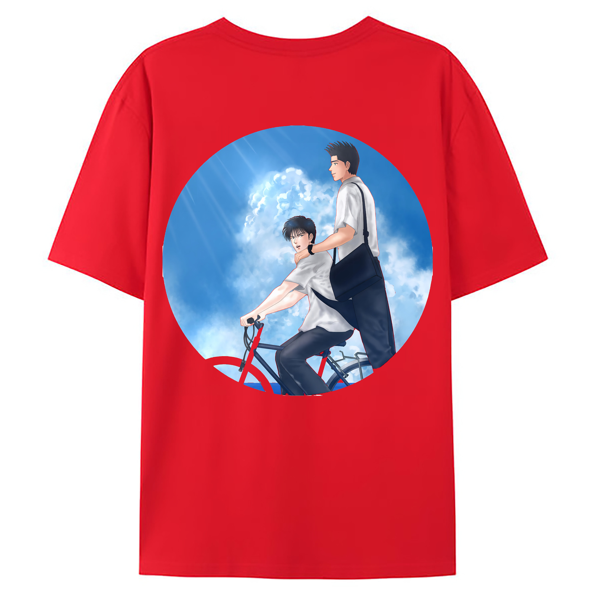 （画像用） SLAM DUNK／スラムダンク 綿100％ メンズ半袖Tシャツ（バックプリント） 通気性