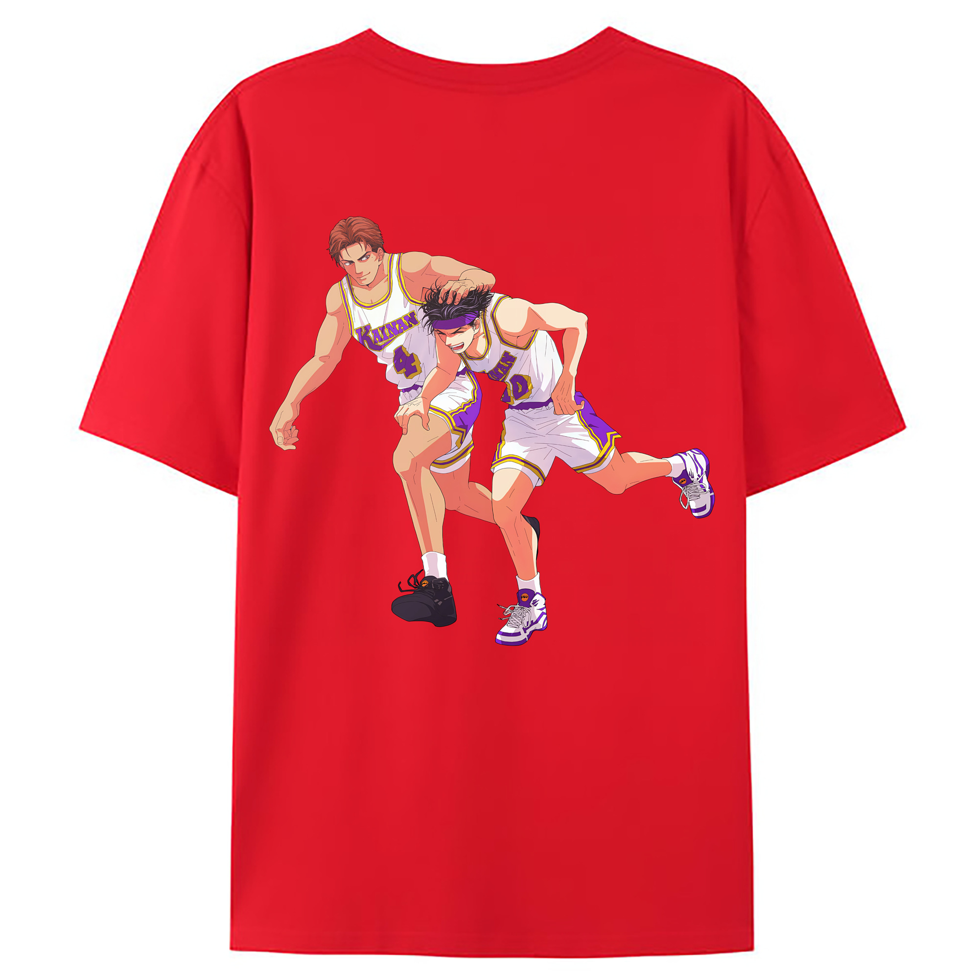 （画像用） SLAM DUNK／スラムダンク 綿100％ メンズ半袖Tシャツ（バックプリント） 通気性