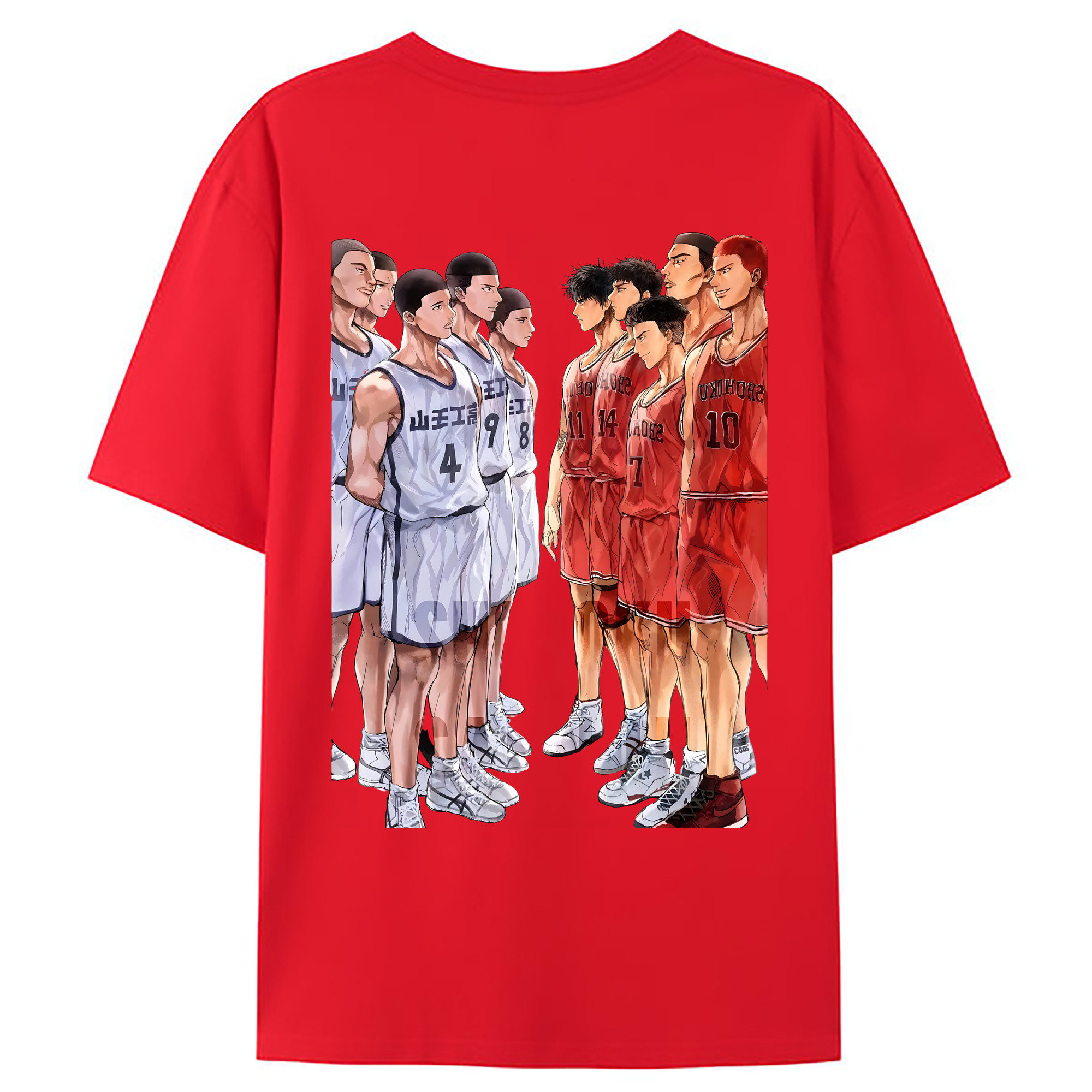 （画像用） SLAM DUNK／スラムダンク 綿100％ メンズ半袖Tシャツ（バックプリント） 通気性