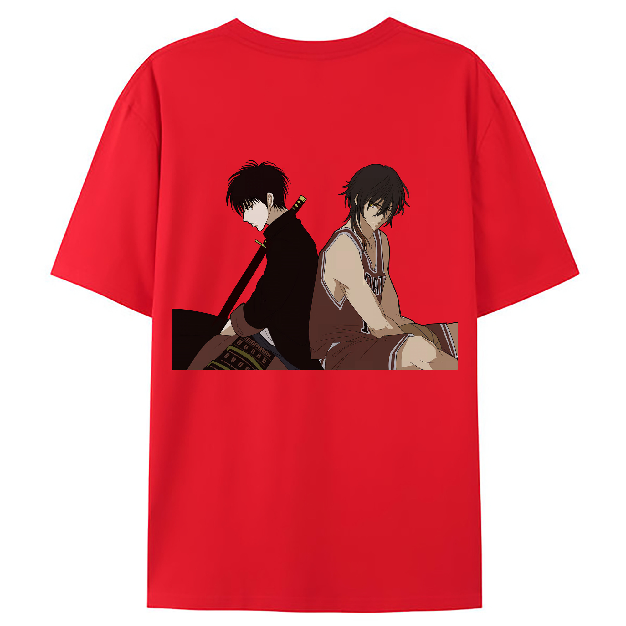 （画像用） SLAM DUNK／スラムダンク 綿100％ メンズ半袖Tシャツ（バックプリント） 通気性
