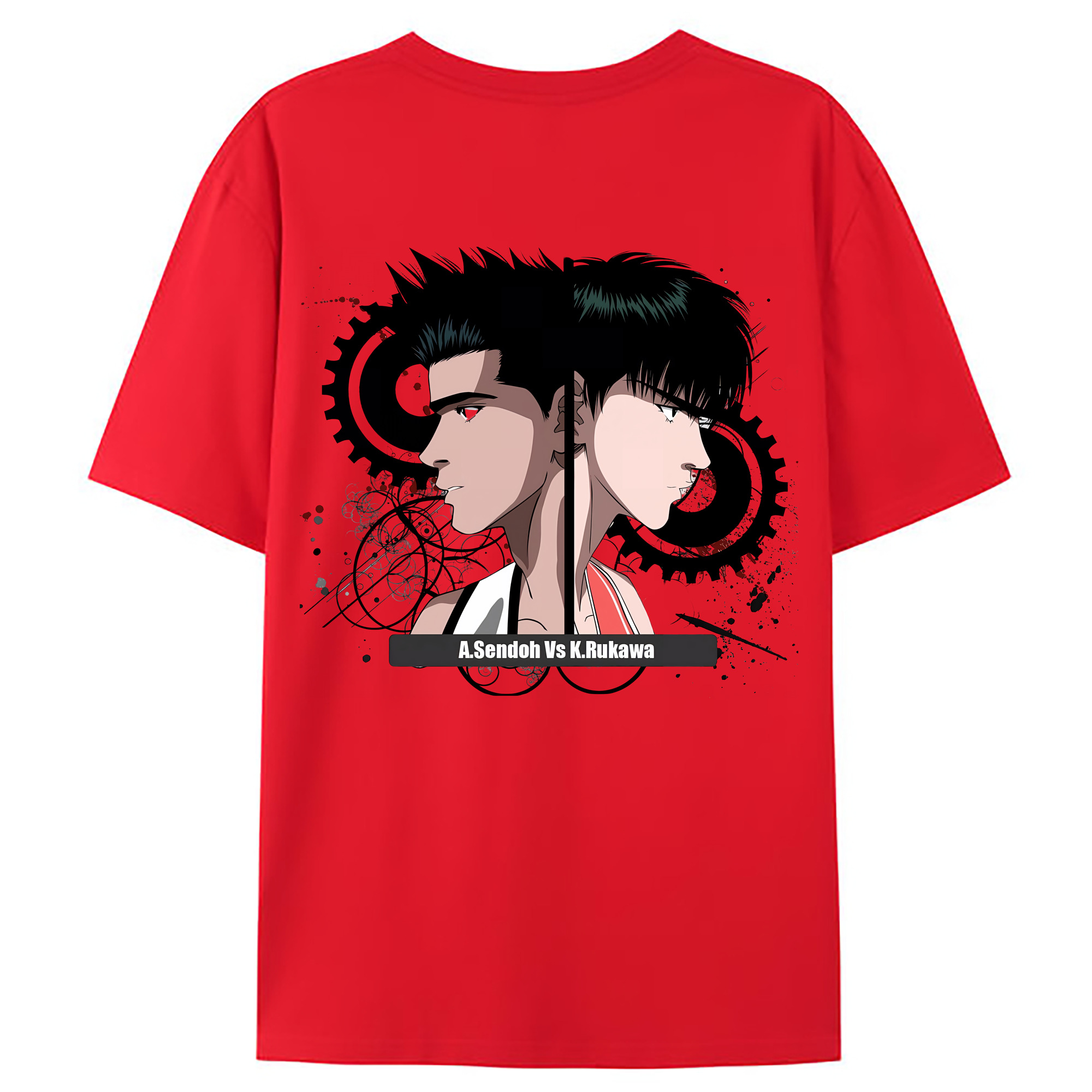 （画像用） SLAM DUNK／スラムダンク 綿100％ メンズ半袖Tシャツ（バックプリント） 通気性