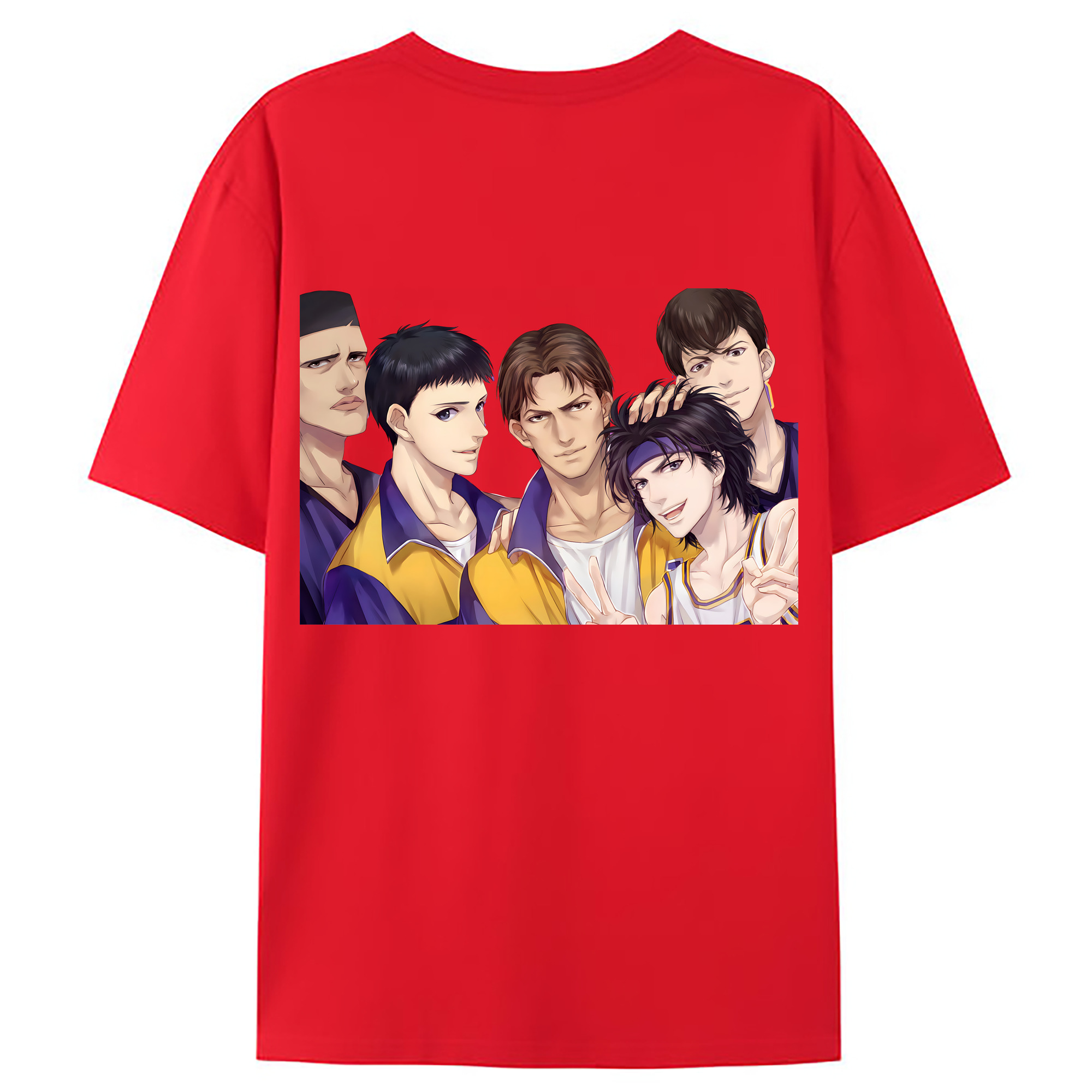 （画像用） SLAM DUNK／スラムダンク 綿100％ メンズ半袖Tシャツ（バックプリント） 通気性
