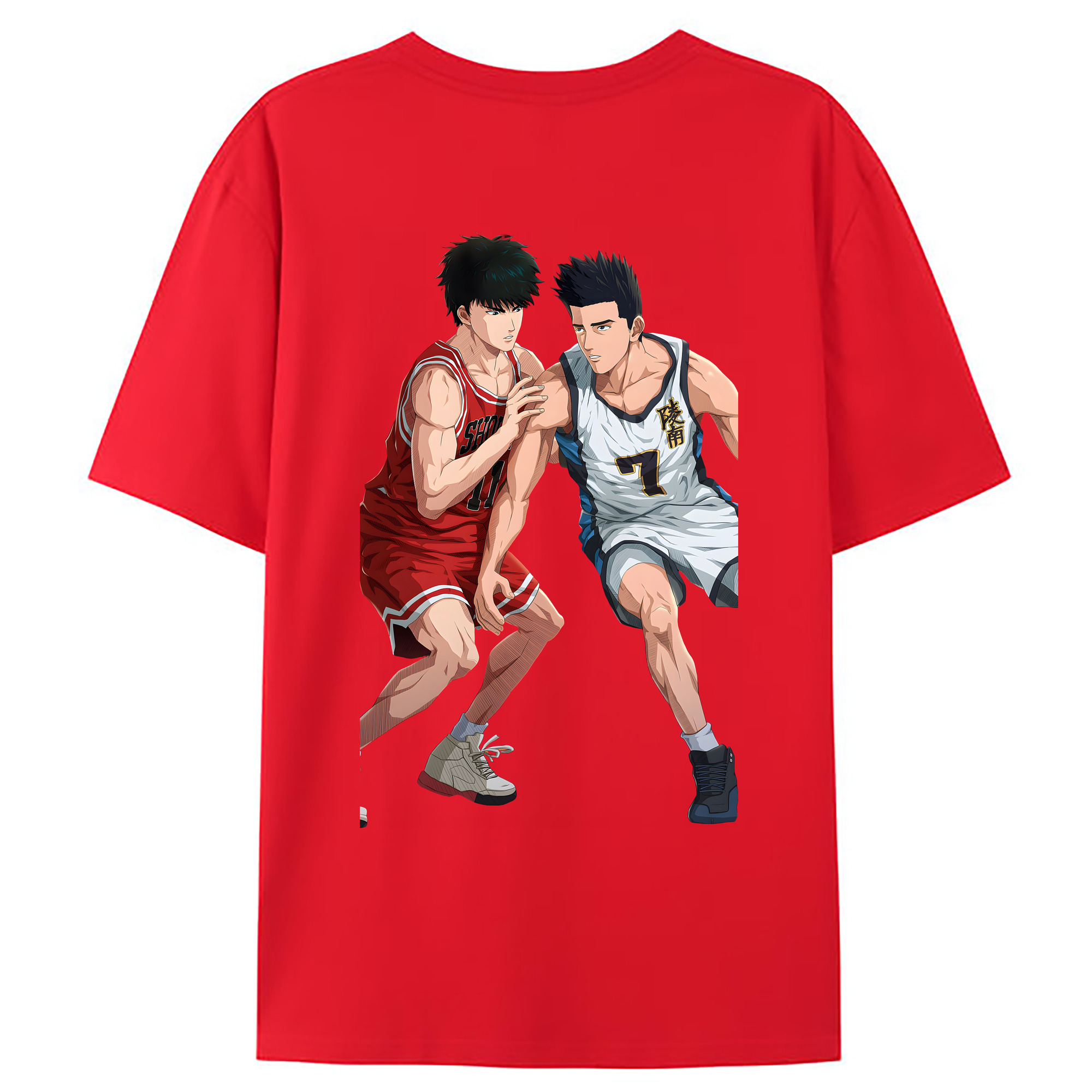 （画像用） SLAM DUNK／スラムダンク 綿100％ メンズ半袖Tシャツ（バックプリント） 通気性