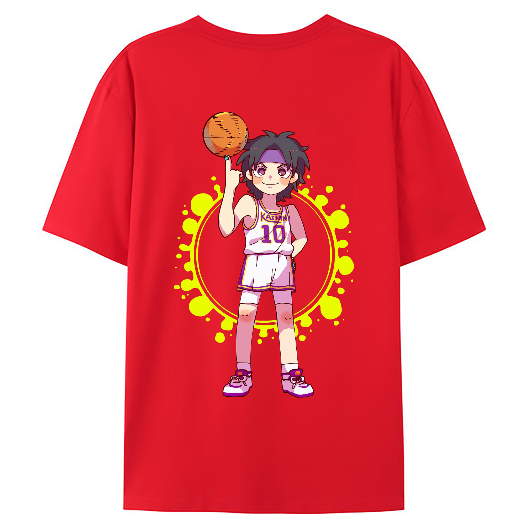 （画像用） SLAM DUNK／スラムダンク 綿100％ メンズ半袖Tシャツ（バックプリント） 通気性