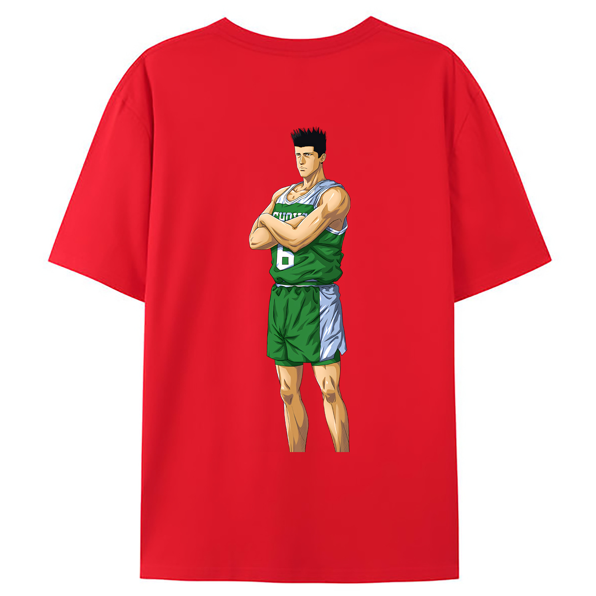 （画像用） SLAM DUNK／スラムダンク 綿100％ メンズ半袖Tシャツ（バックプリント） 通気性