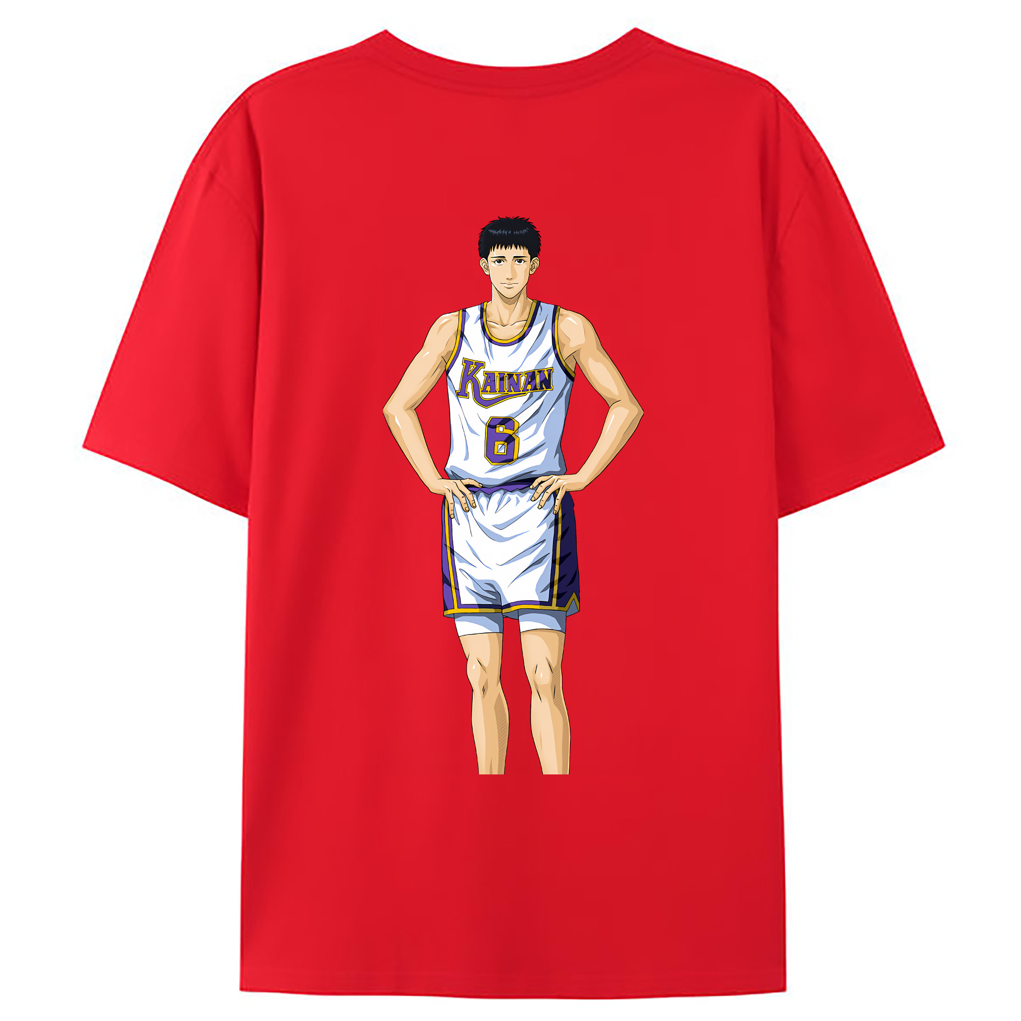（画像用） SLAM DUNK／スラムダンク 綿100％ メンズ半袖Tシャツ（バックプリント） 通気性