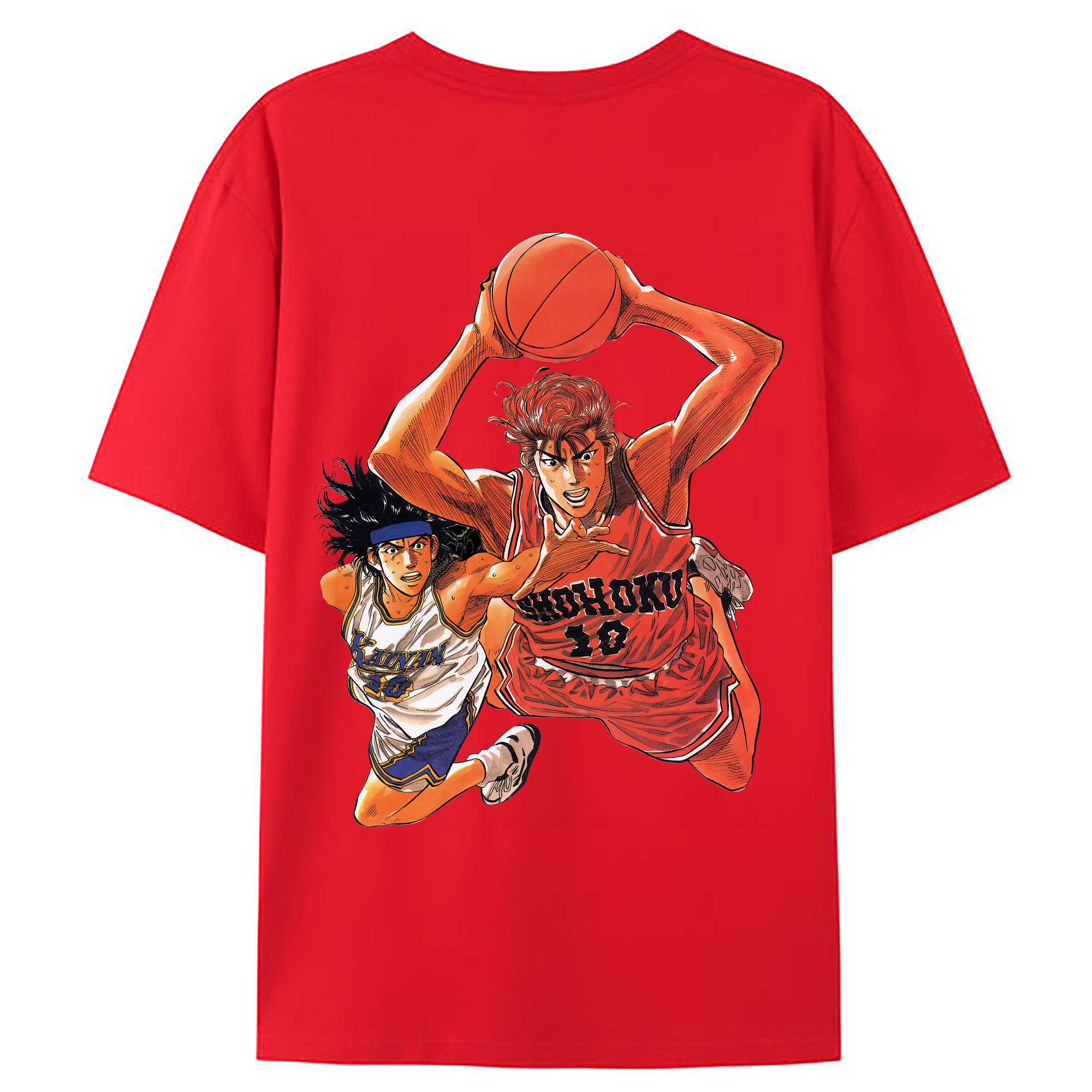 （画像用） SLAM DUNK／スラムダンク 綿100％ メンズ半袖Tシャツ（バックプリント） 通気性
