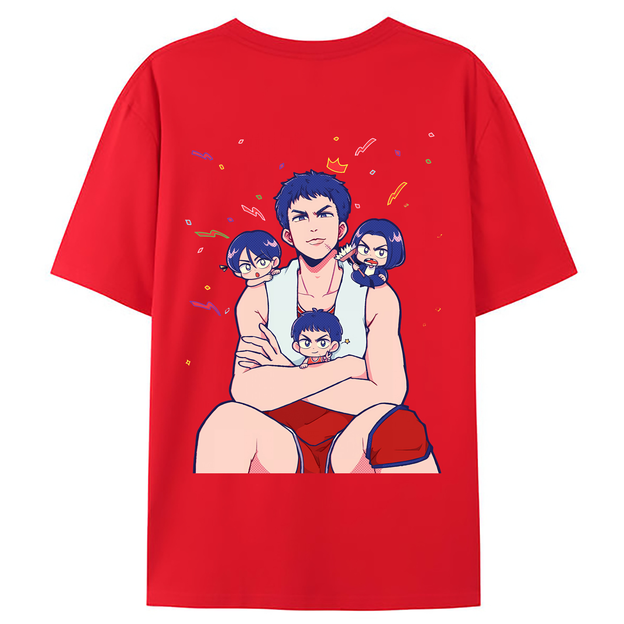 （画像用） SLAM DUNK／スラムダンク 綿100％ メンズ半袖Tシャツ（バックプリント） 通気性