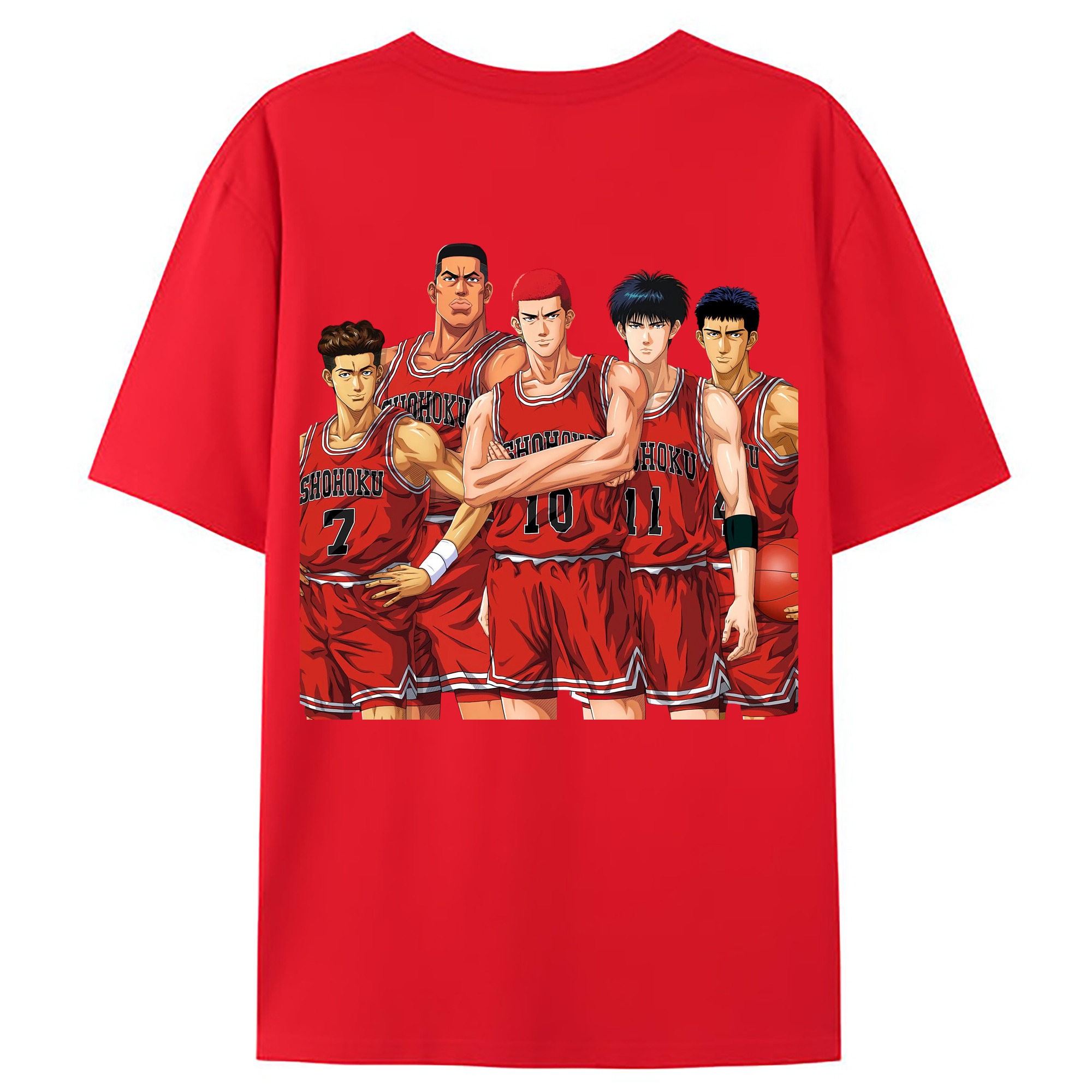 （画像用） SLAM DUNK／スラムダンク 綿100％ メンズ半袖Tシャツ（バックプリント） 通気性